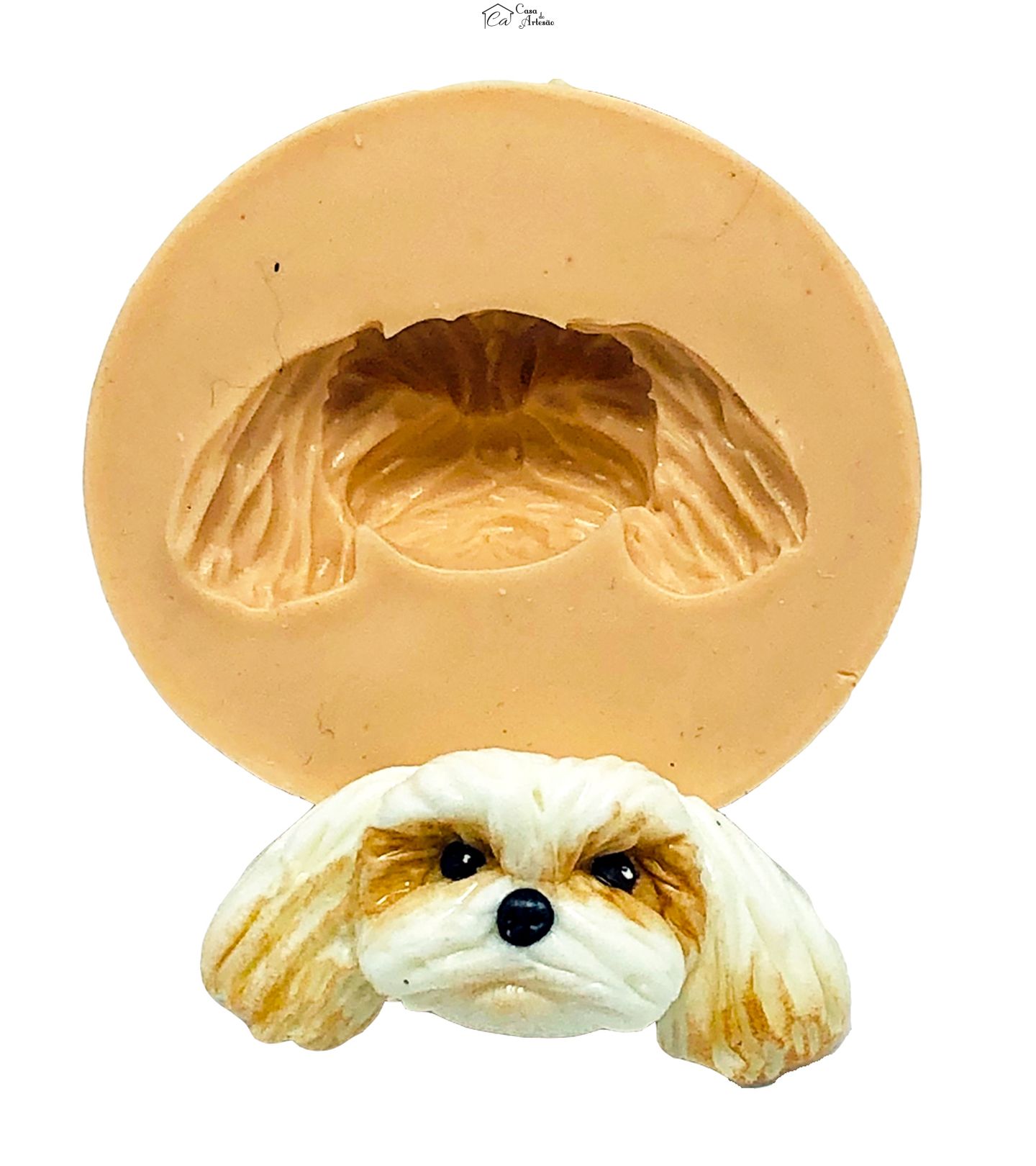 Molde de silicone - Cachorro - Rosto Shi Tzu - Pequeno - P835