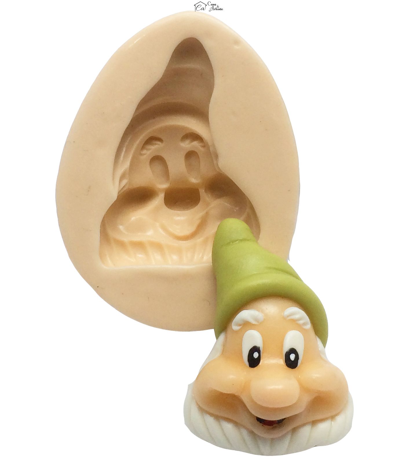 Molde de silicone - Branca de Neve - Rosto do Anão Feliz - P164