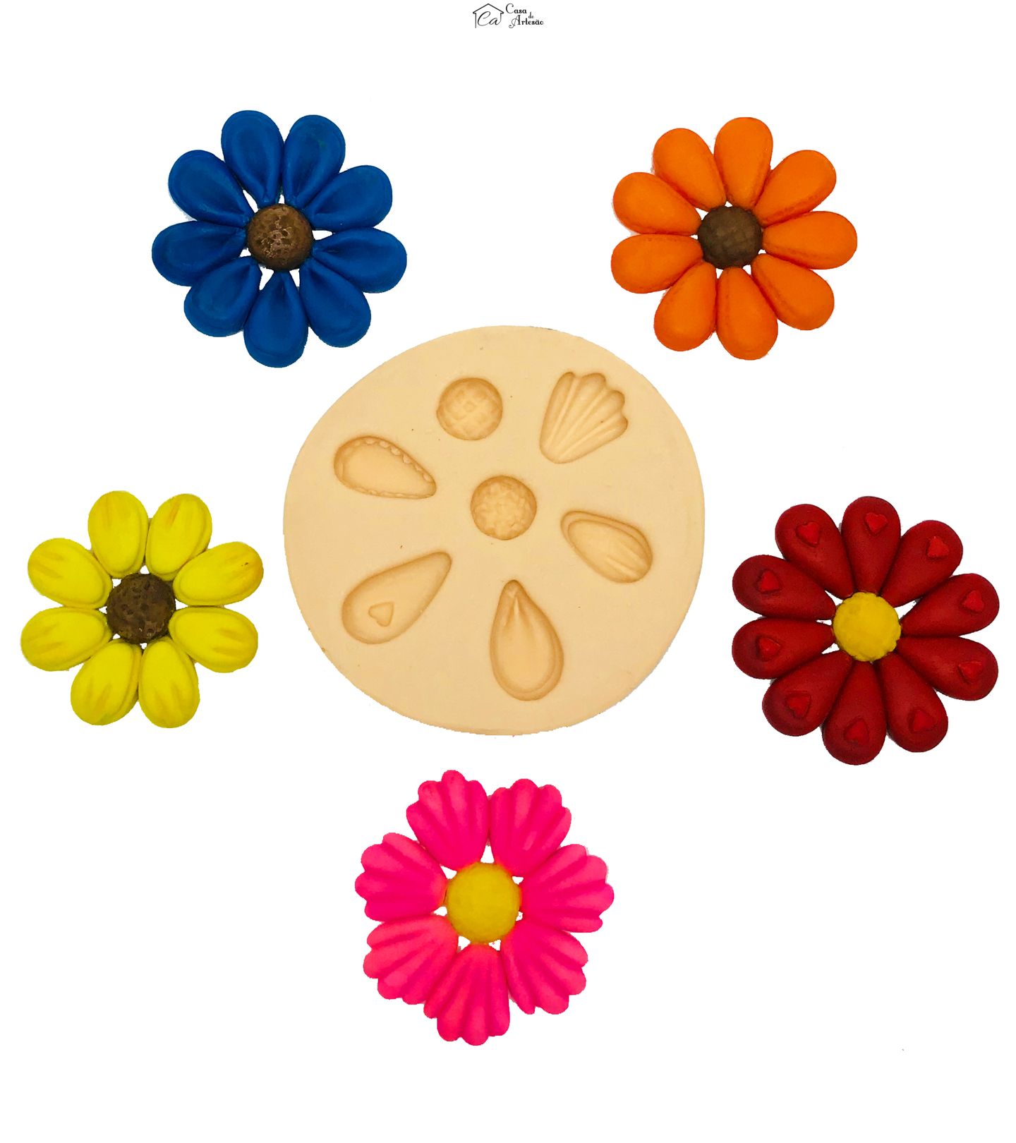 Molde de silicone - Flores Diversas - 5 Tipos