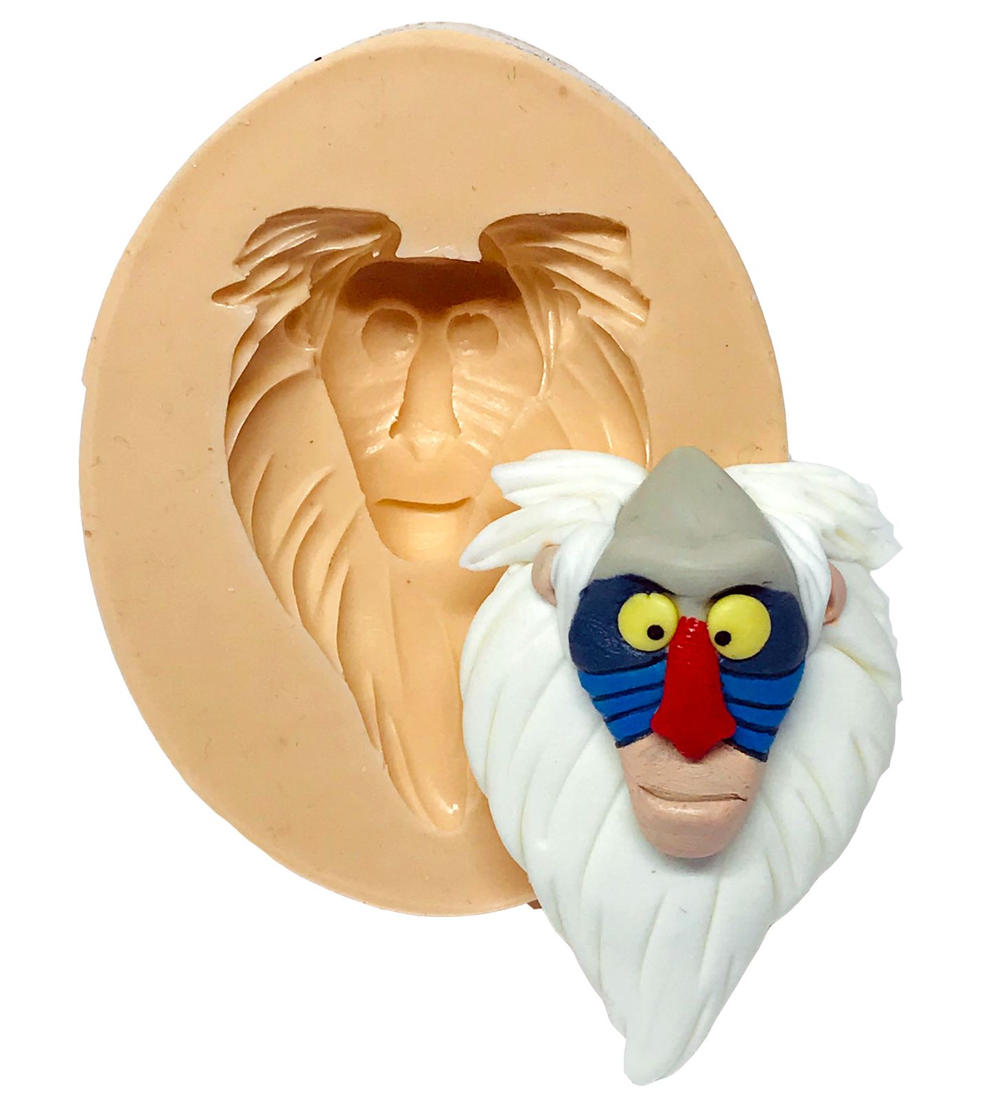 Molde de silicone - Rei Leão - Rosto Rafiki - Grande - P632