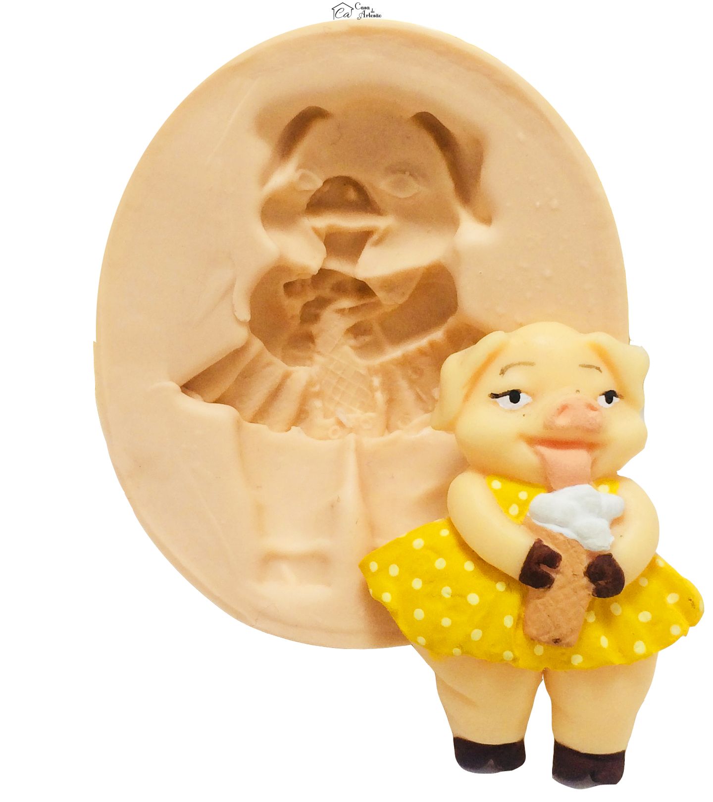Molde de silicone - Porquinha c/ Sorvete