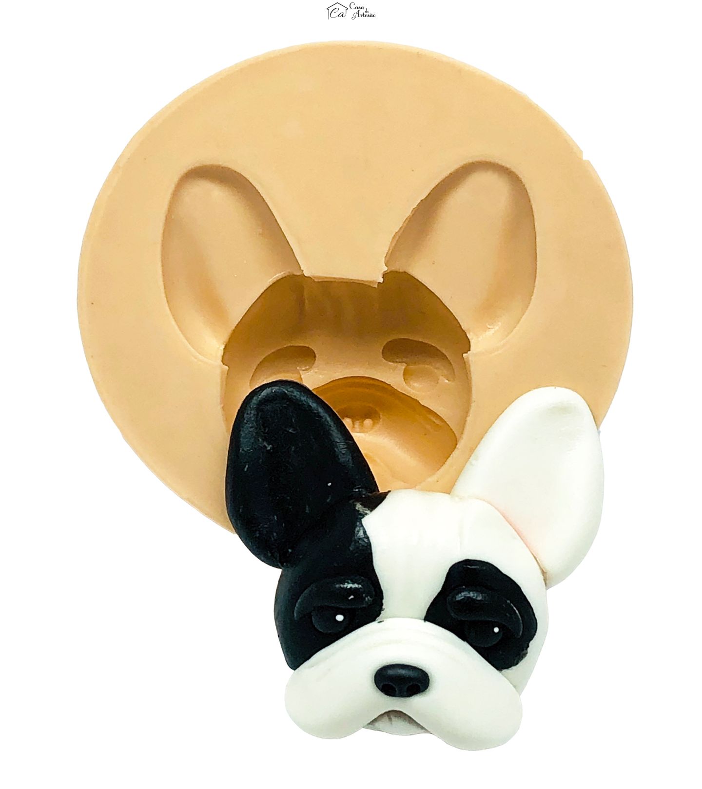 Molde de silicone - Cachorro - Rosto Buldog Frances  - Grande - P827
