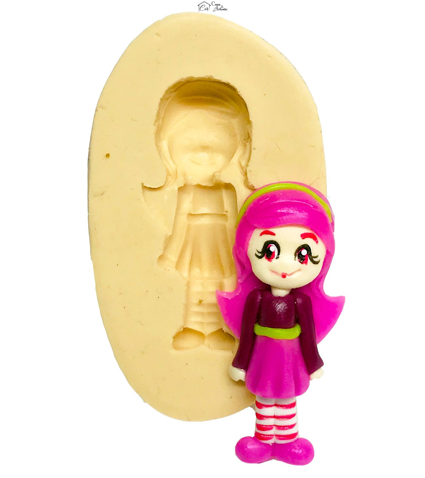 Molde de silicone - Moranguinho - Cachinho de Framboesa - Boneca Pequena - P509