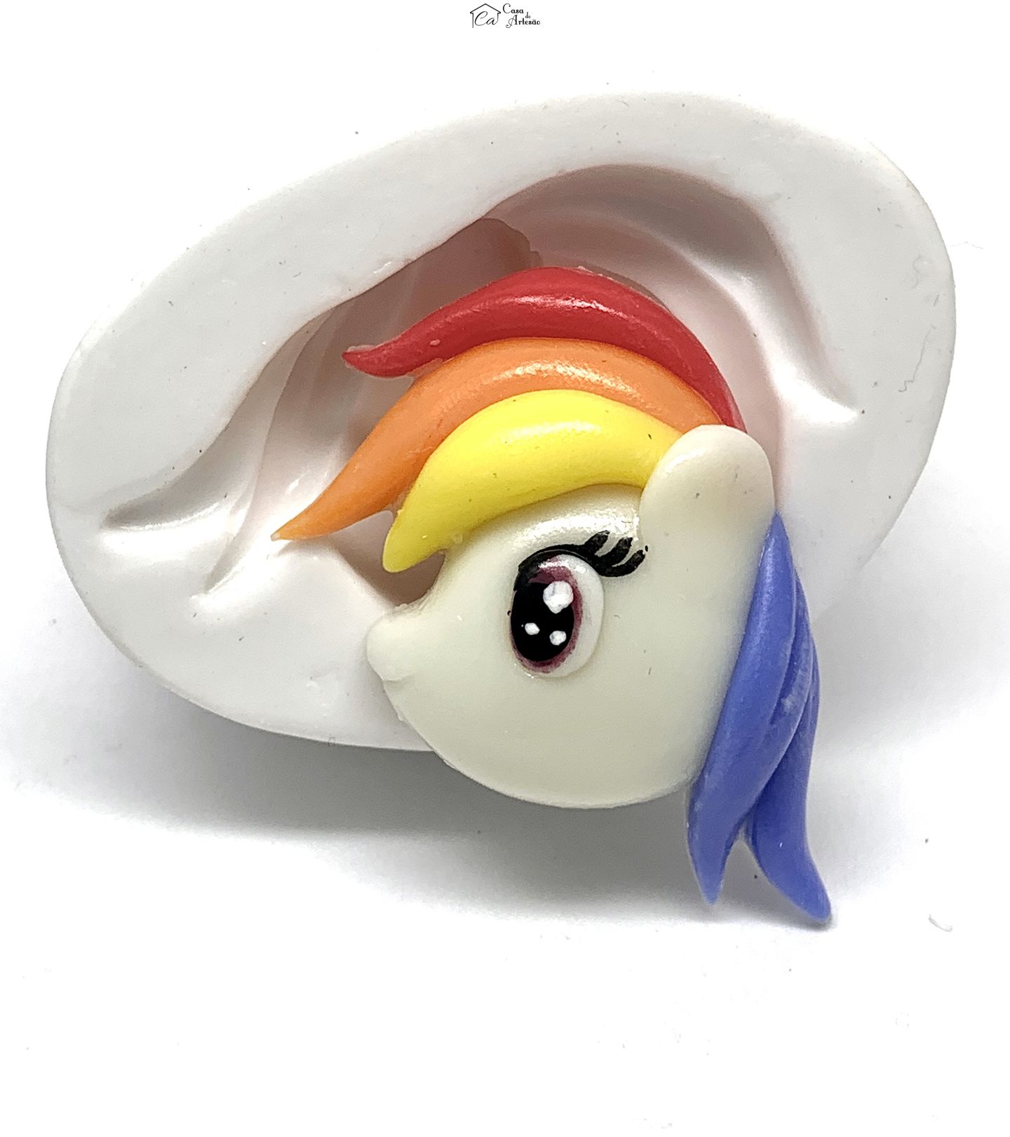 Molde de silicone - Meu Pequeno Ponei - Rosto Rainbow Dash - Medio - P1197
