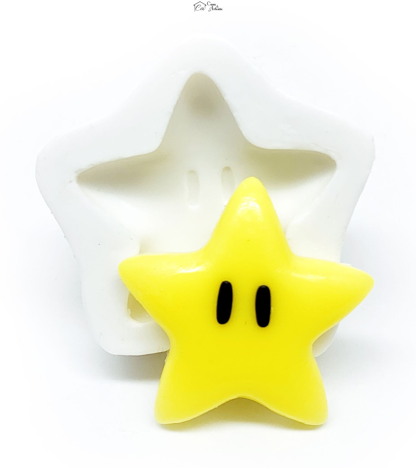 Molde de silicone - Super Mario Bros. - Estrela - Media - P1201