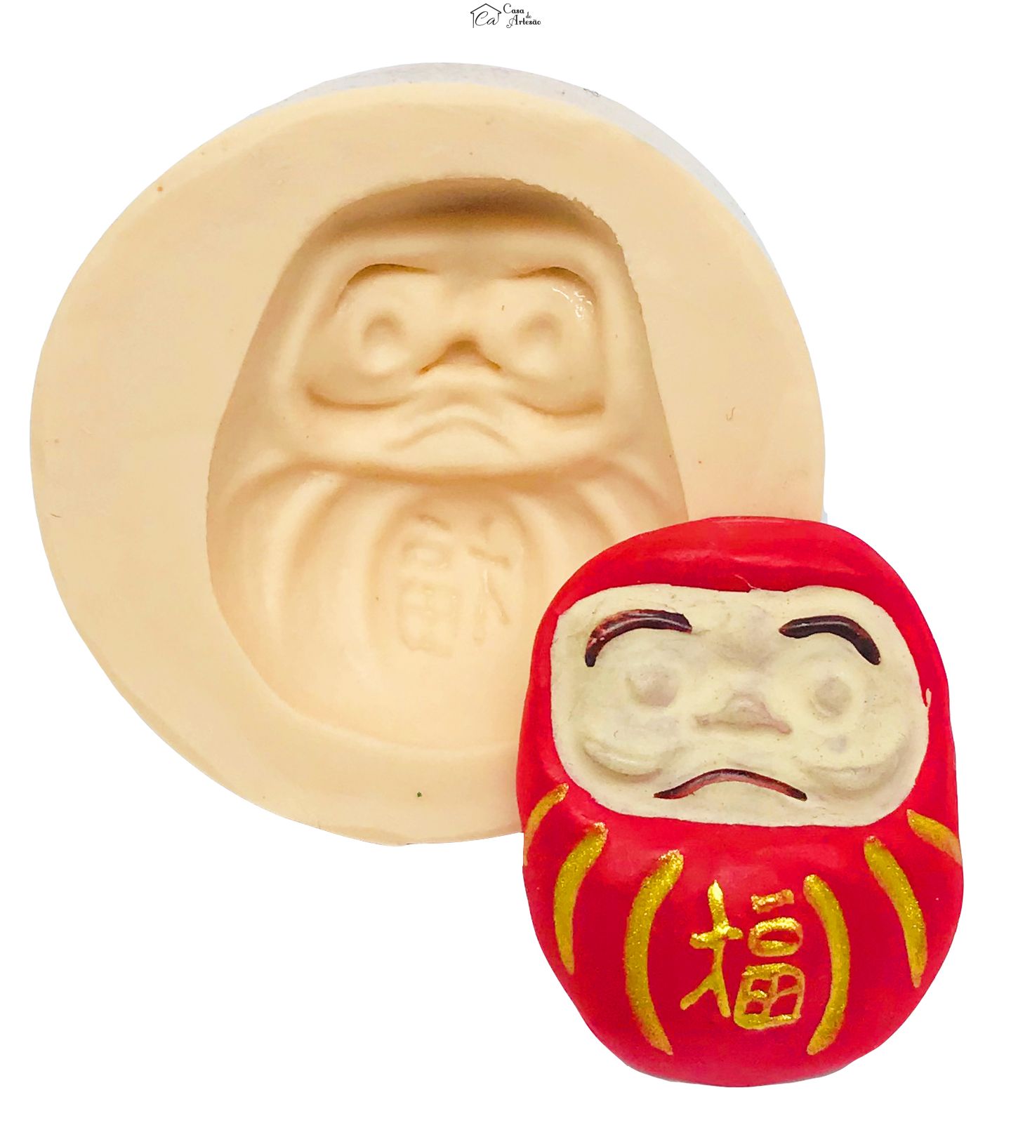 Molde de silicone - Amuleto Japones Daruma