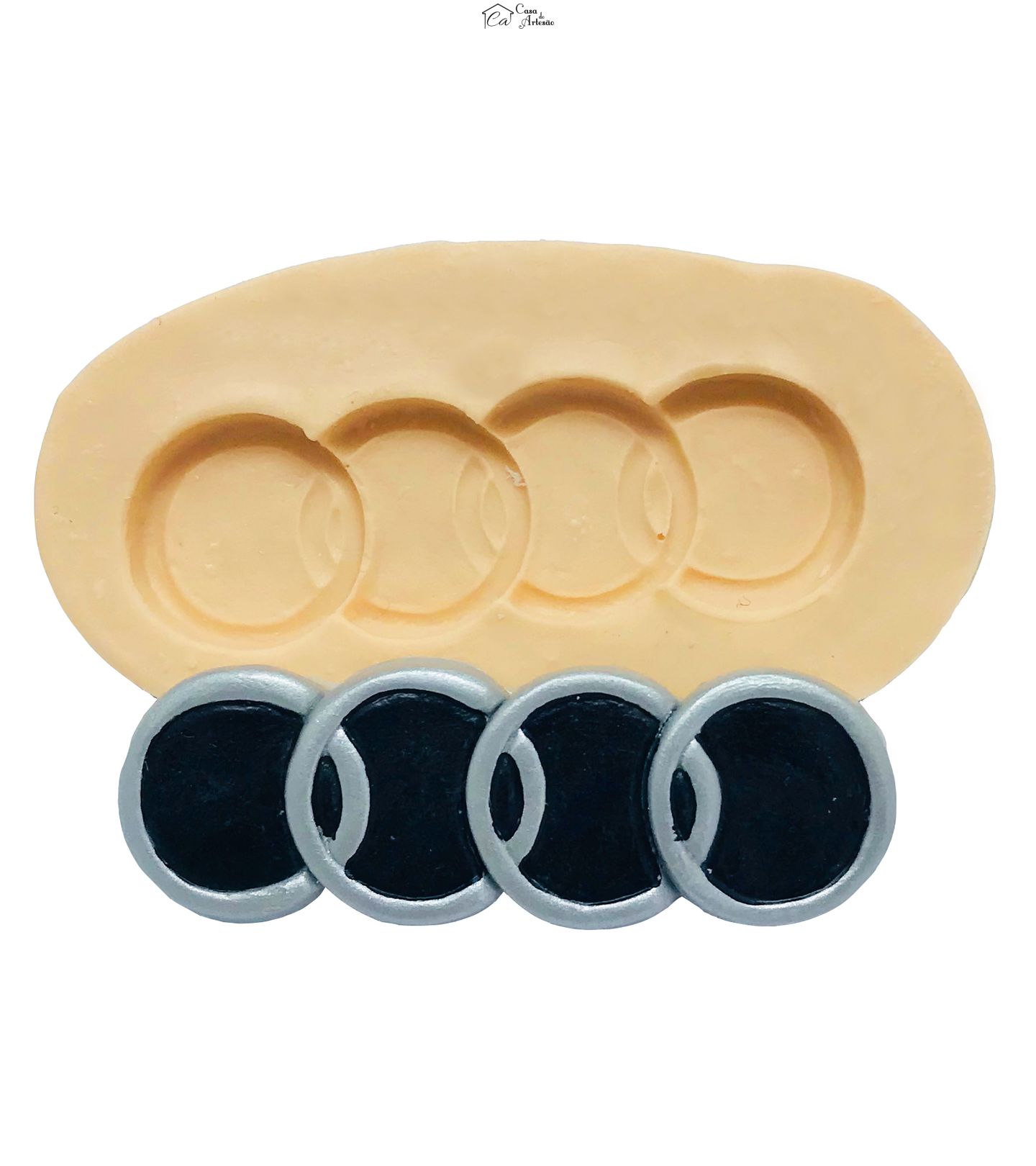Molde de silicone - Audi - Logo  - Grande - P457