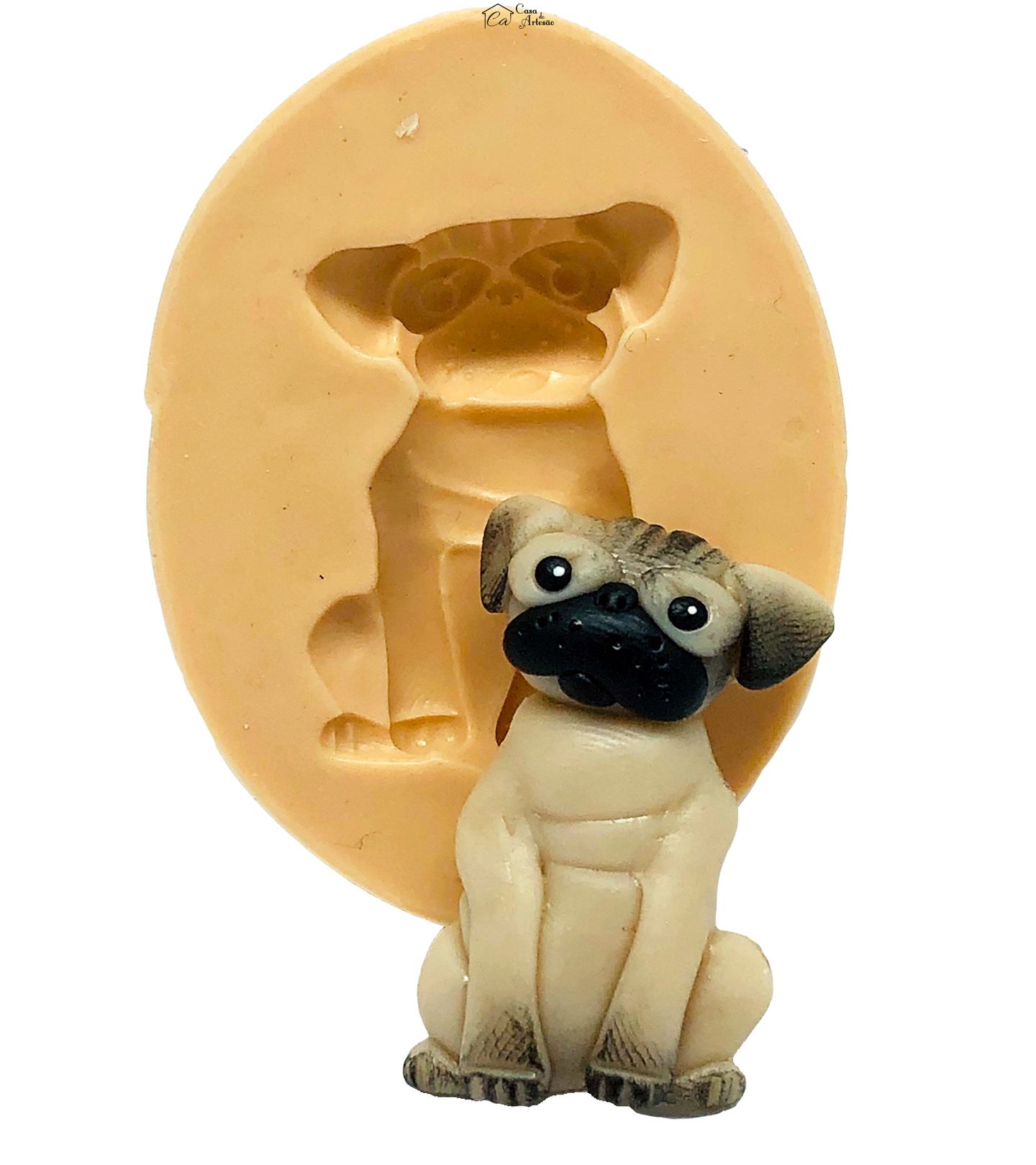 Molde de silicone - Cachorro - Pug - Medio - P844