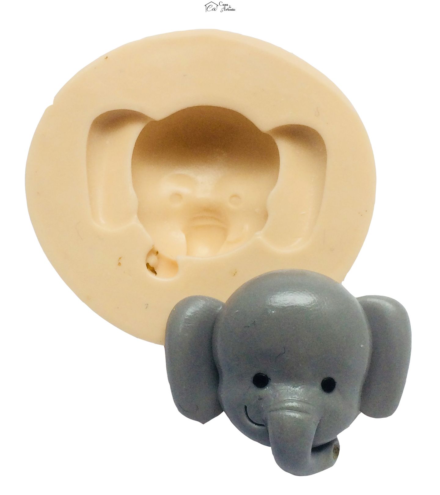 Molde de silicone - Safari - Rosto Elefante Medio - P303