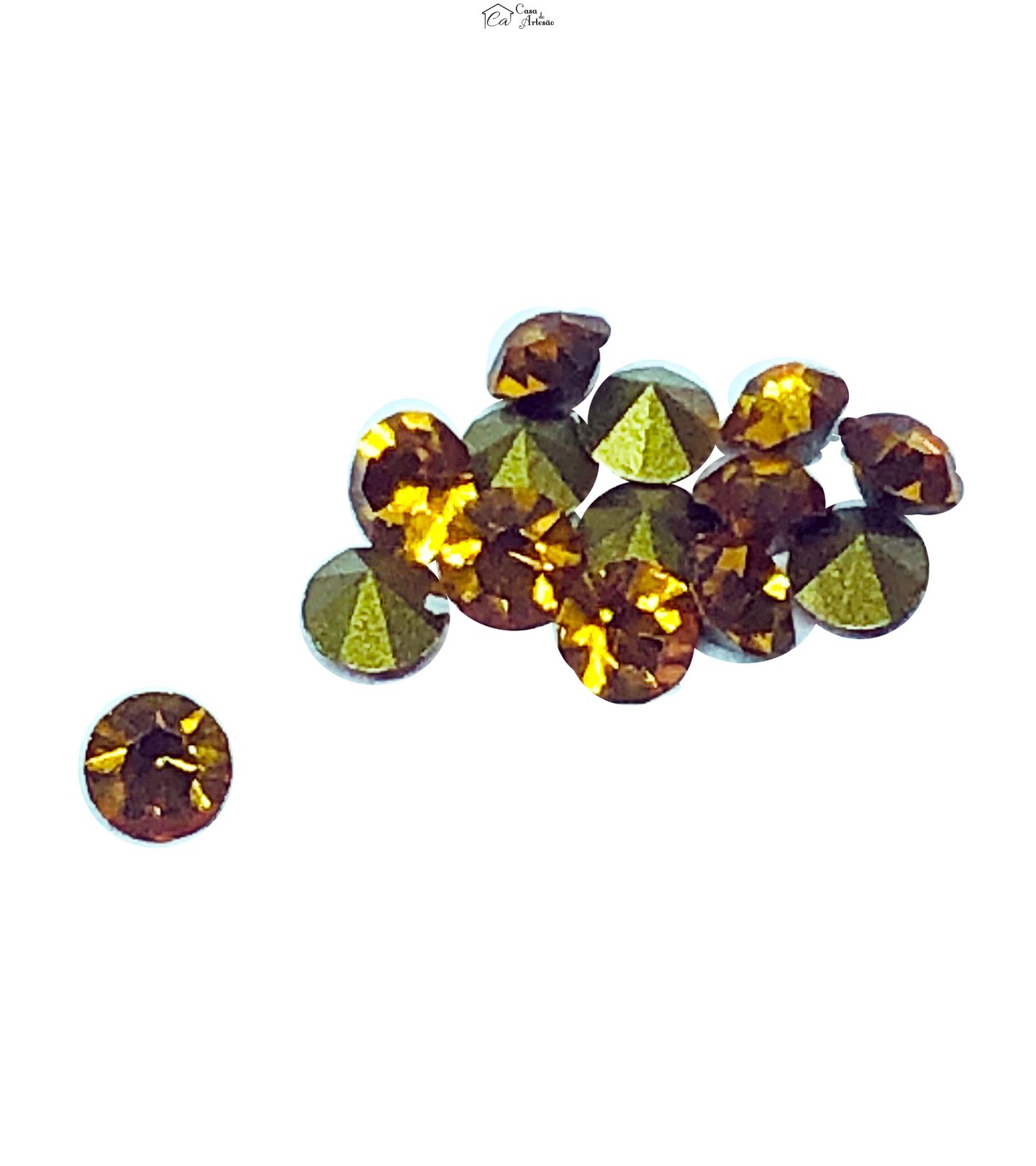 Strass  Swarovski - Emb c/ 12 Pares - nº 12 - Amarelo