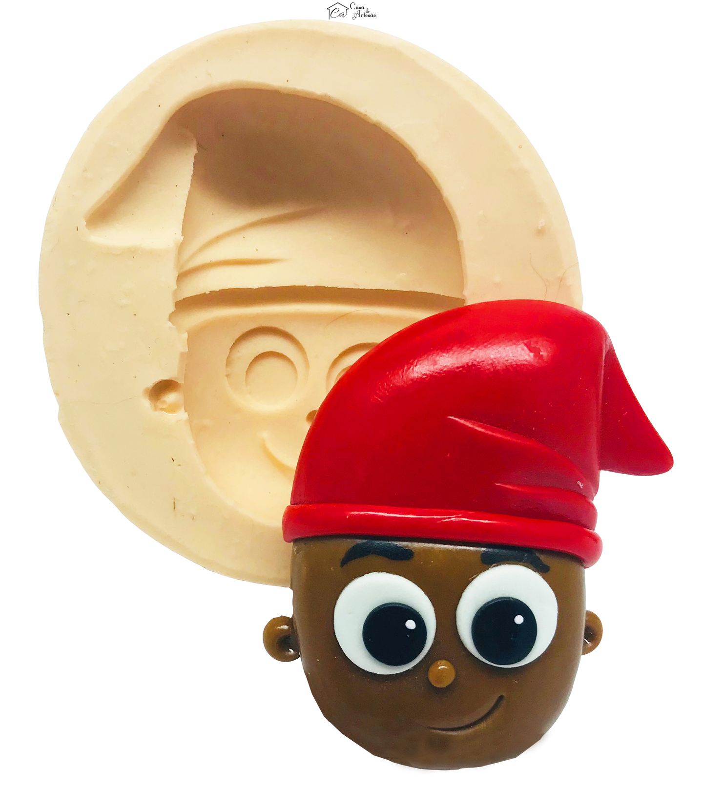 Molde de silicone - Sitio do Pica Pau Amarelo - Rosto Saci Perere - Grande - P485