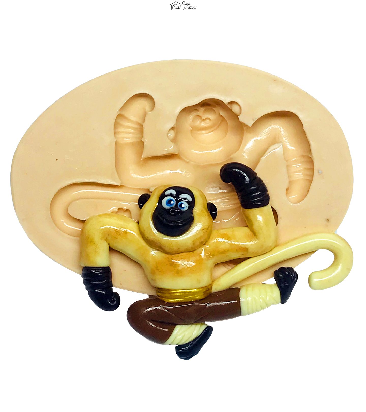 Molde de silicone - Kung Fu Panda - Mestre Monkey - Grande - P606