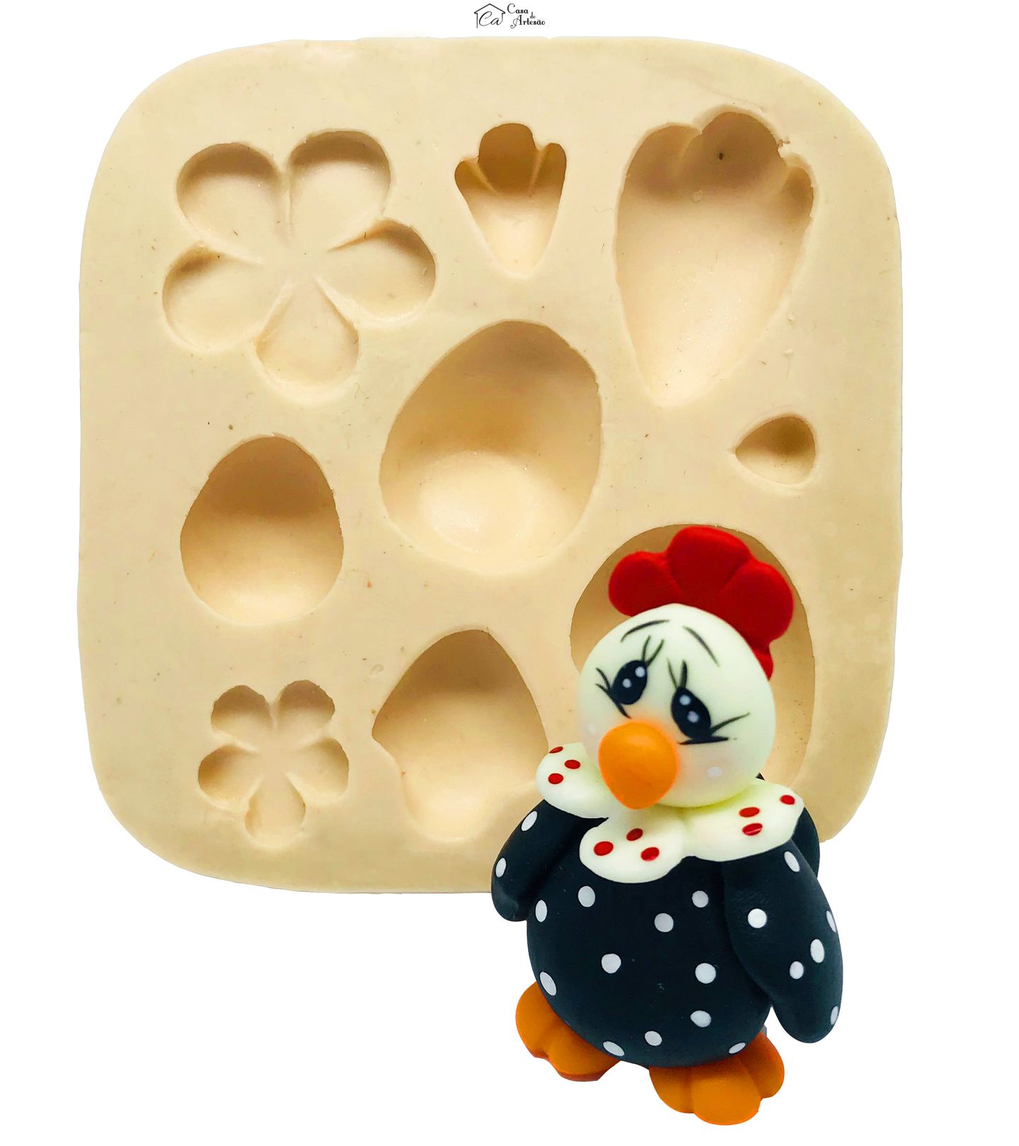 Molde de silicone - Galinha D'Angola Tridimensional - P134