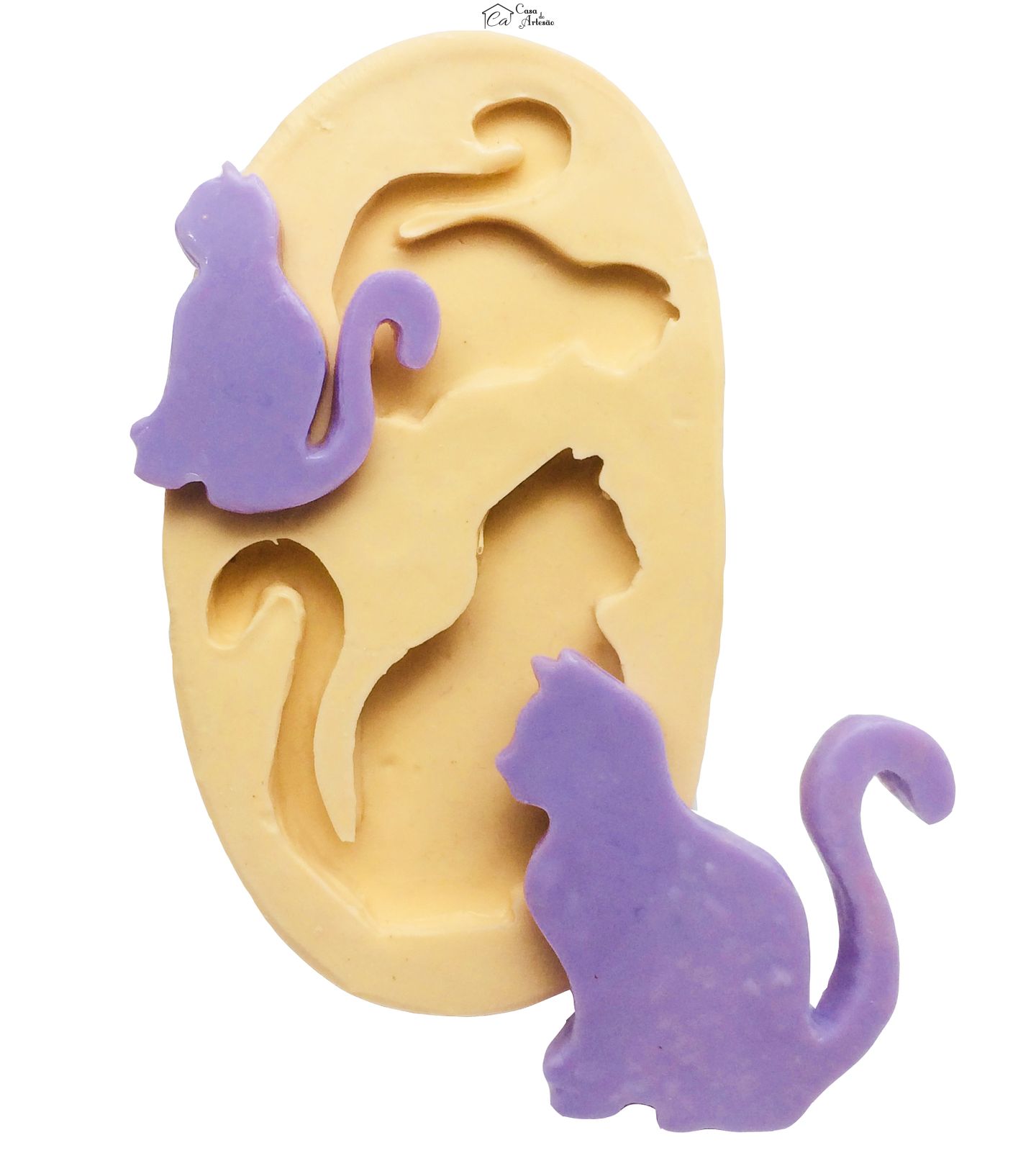 Molde de silicone - Gato - Sombra - 02 Tamanhos - Mod.-01 - P222