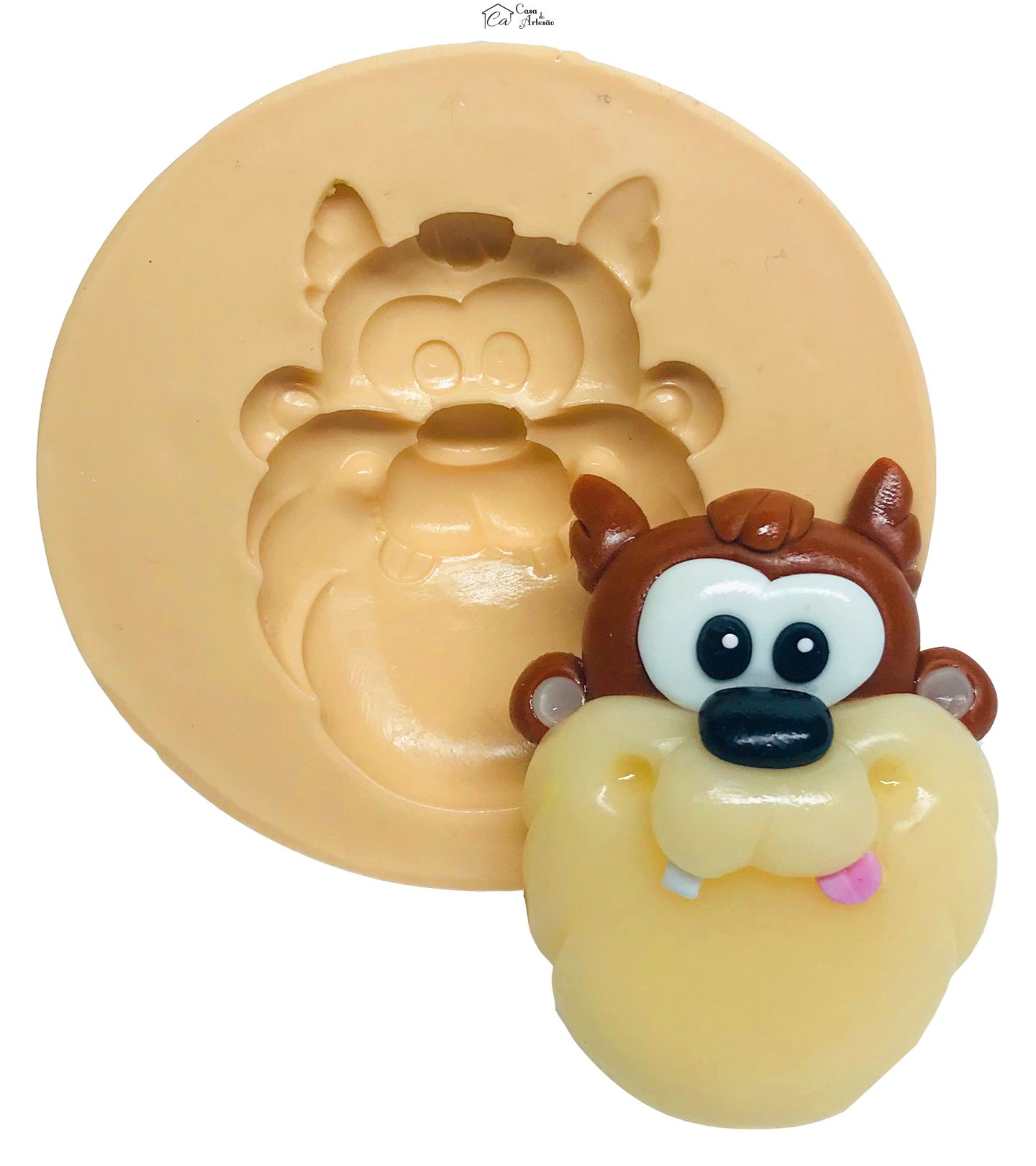 Molde de silicone - Looney Tunes Baby - Rosto Taz - Grande - P597