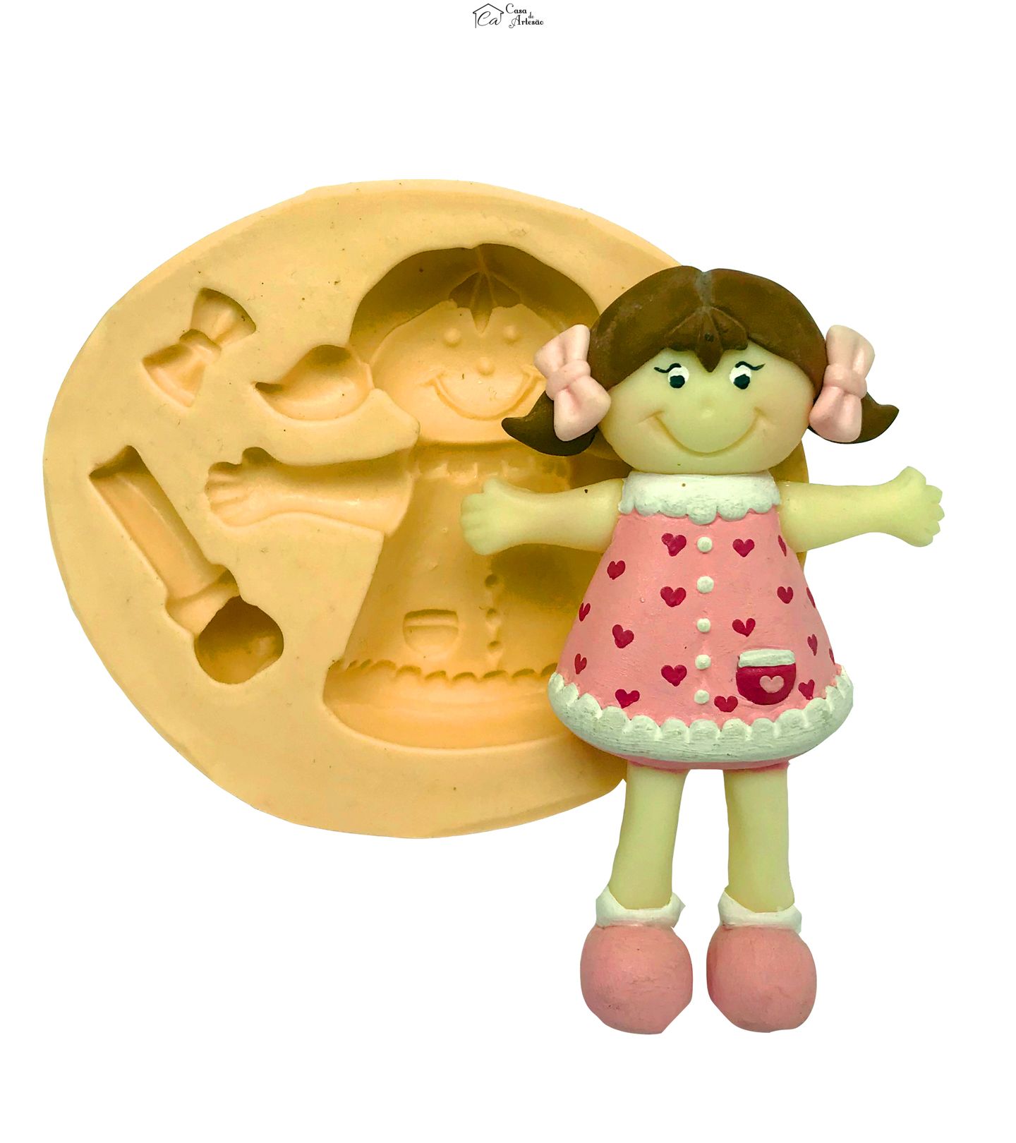 Molde de silicone - Menina Grande c/ Laço