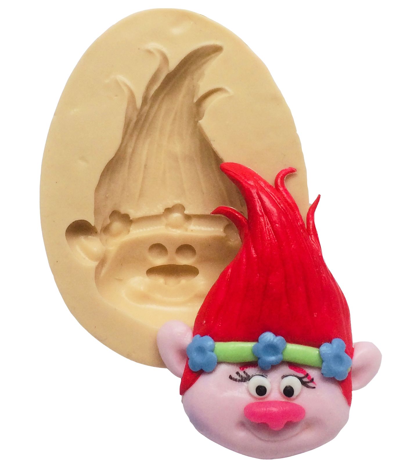 Molde de silicone - Troll - Rosto Poppy Medio - P198