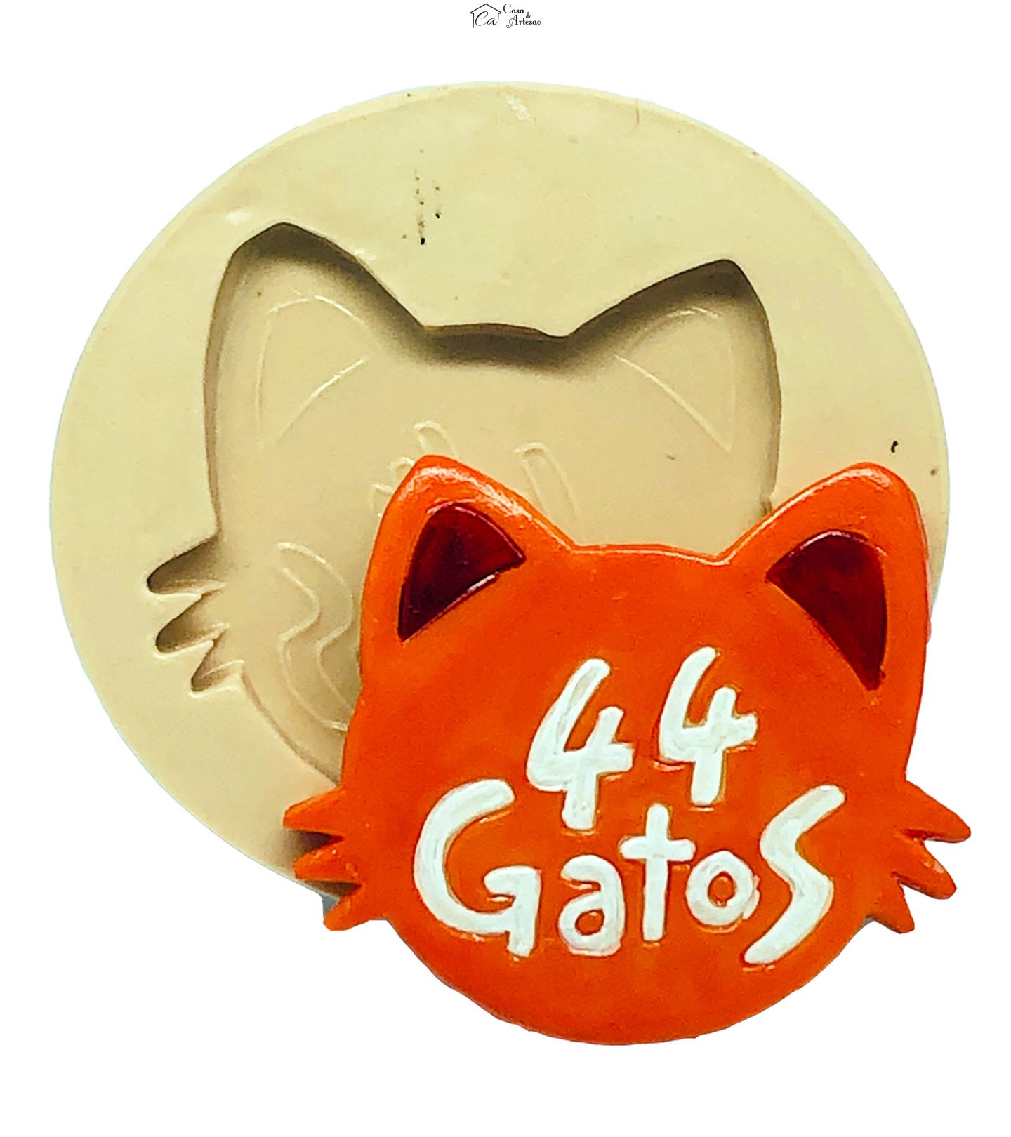Molde de silicone - 44 Gatos - Logo - Grande - P806