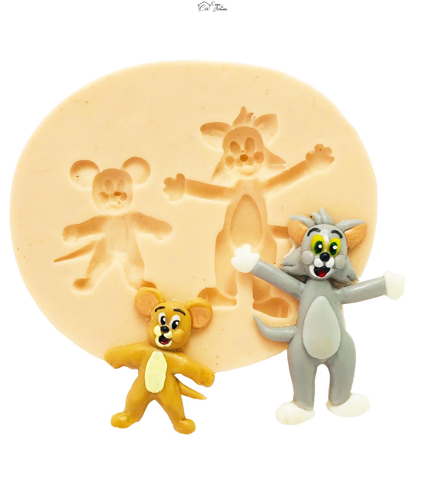 Molde de silicone - Tom e Jerry - Tom e Jerry Pequeno - P447