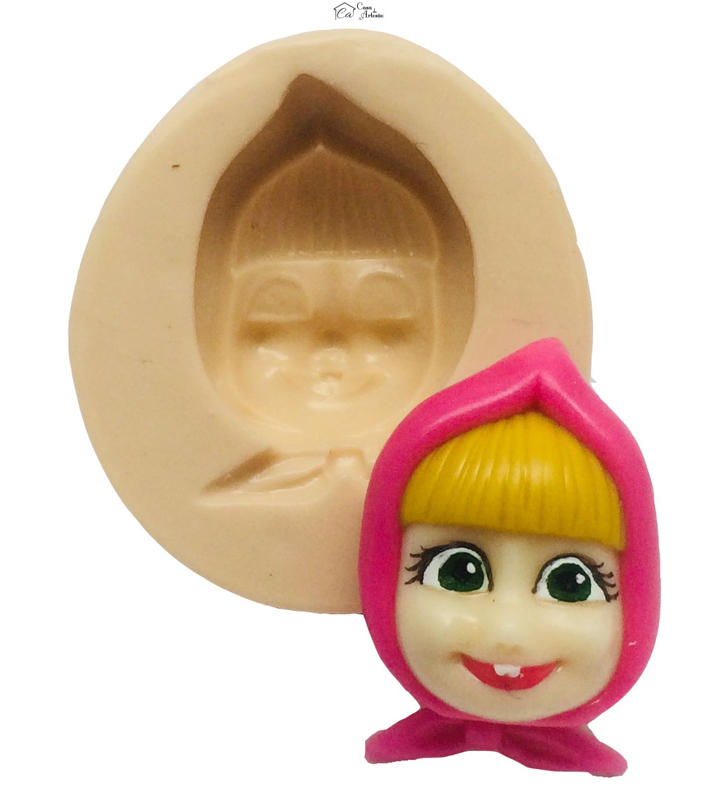 Molde de silicone - Masha e o Urso - Rosto Masha - Medio - P360