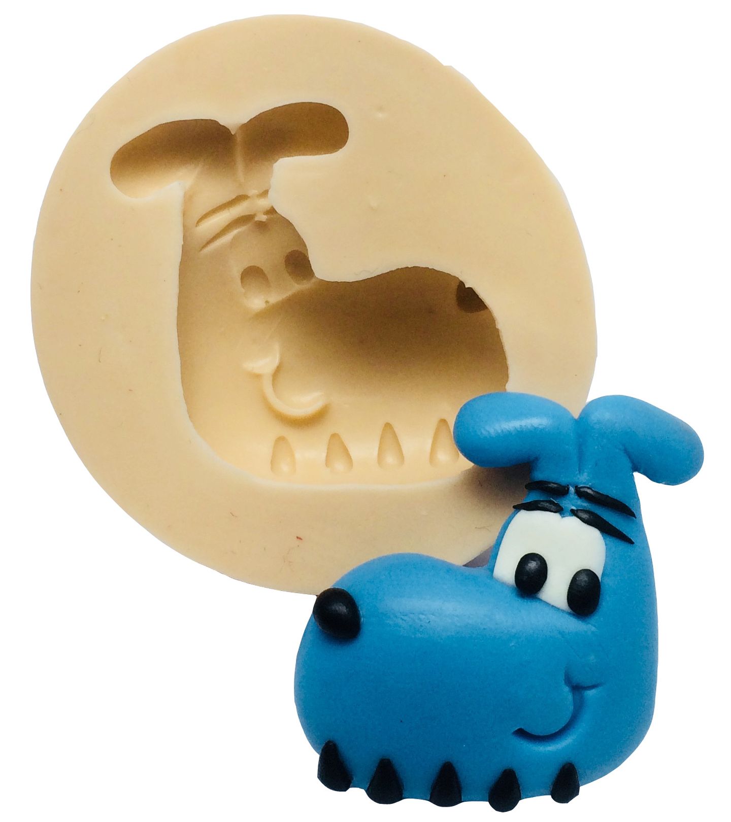 Molde de silicone - Rosto Cachorro Azul - P236