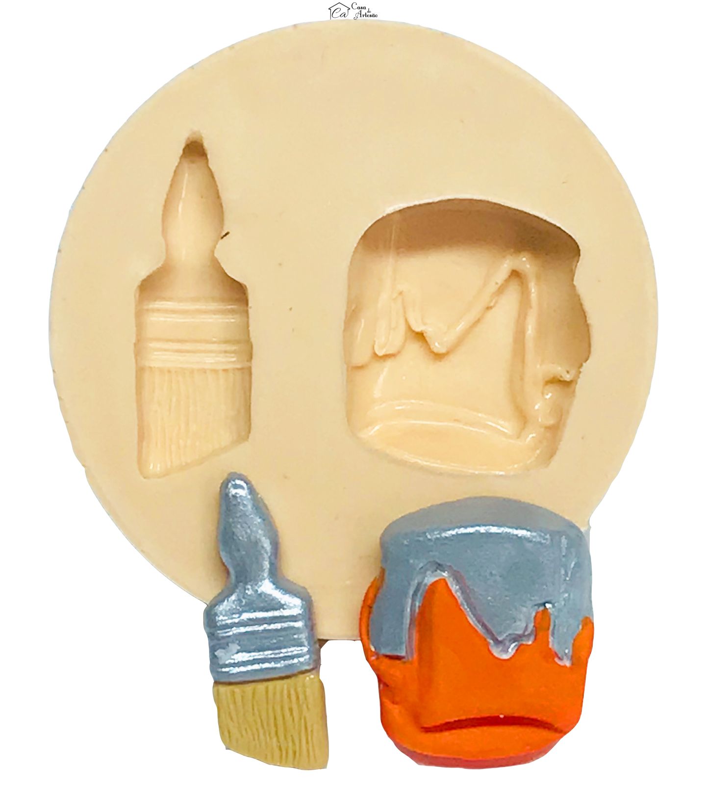 Molde de silicone - Pincel e Lata de Tinta - P511