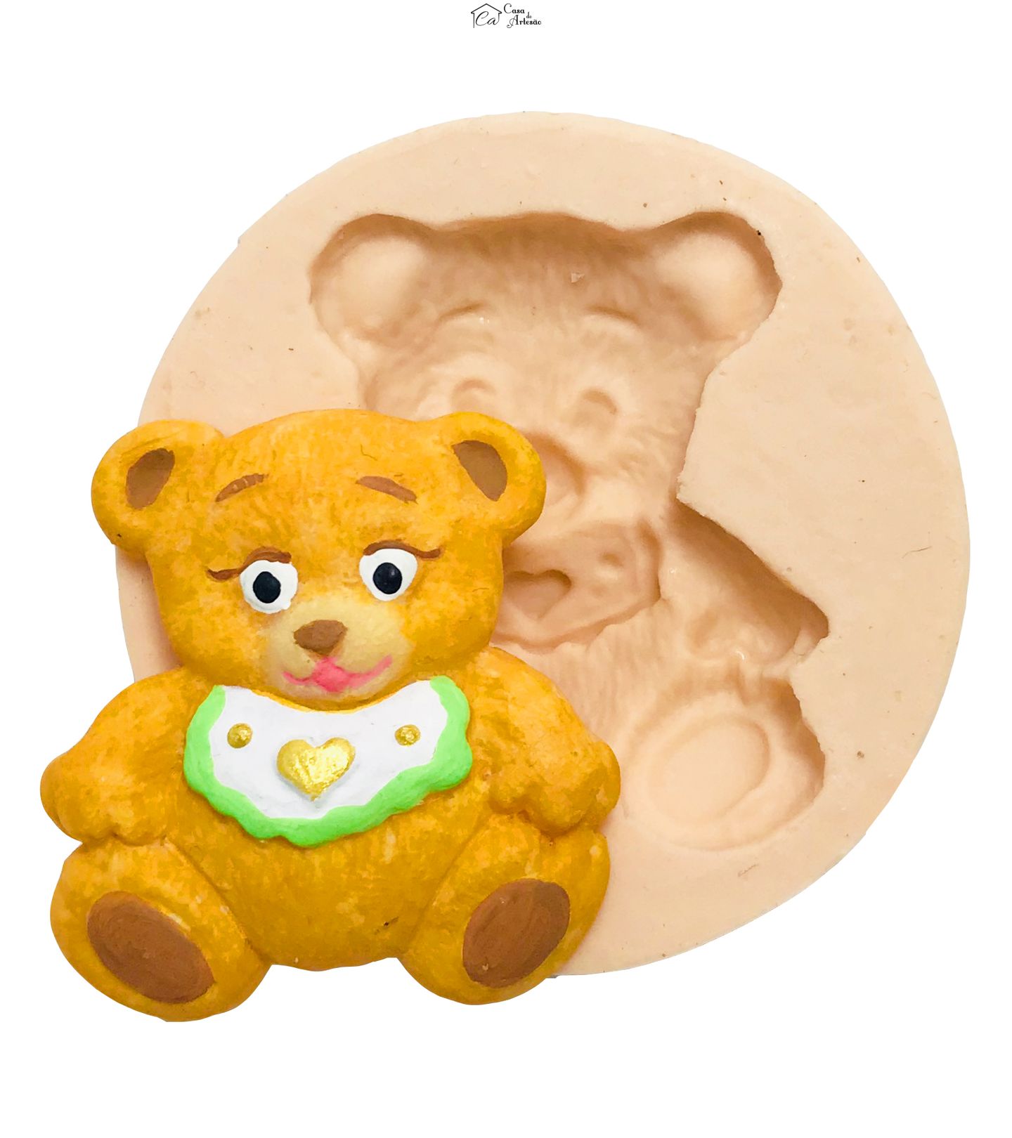 Molde de silicone - Urso  com Babador - P192