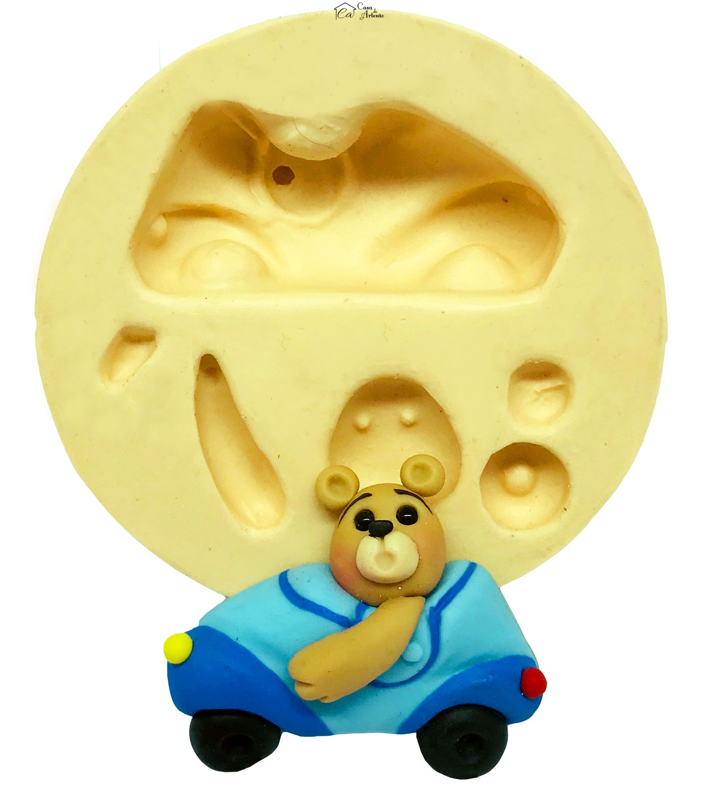 Molde de silicone - Carrinho c/ Urso