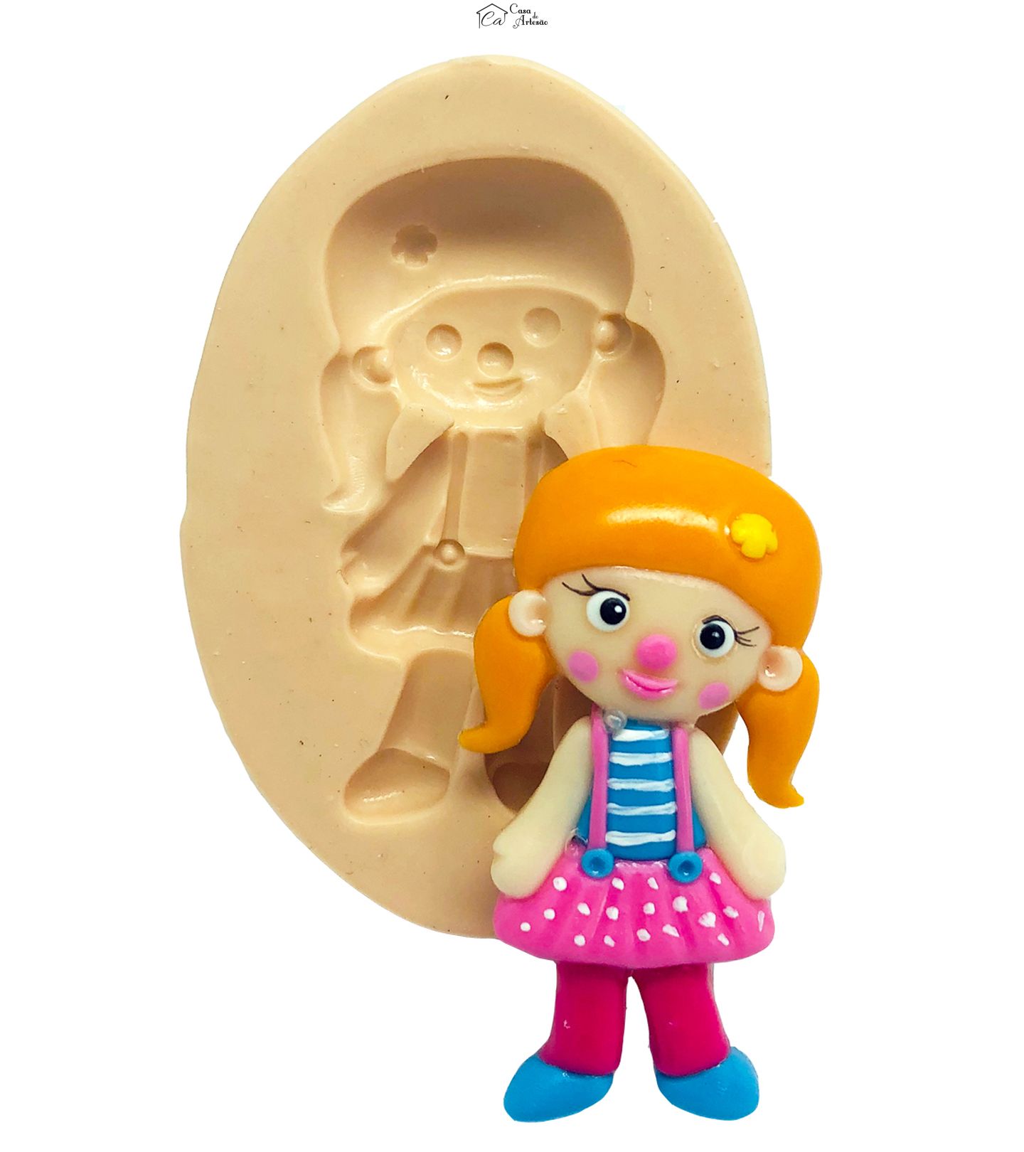 Molde de silicone - Circo Rosa - Palhaça 2 - Grande - P820