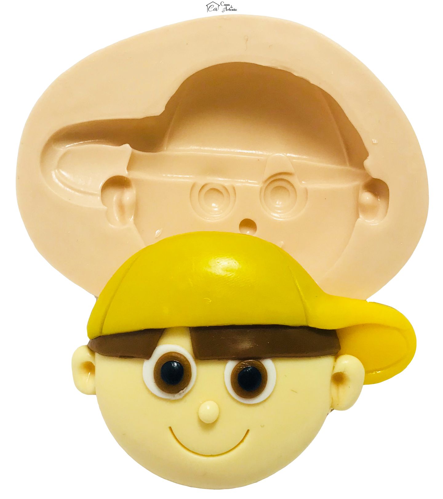 Molde de silicone - Os Pequerruchos - Rosto Pepinho - Grande - P434