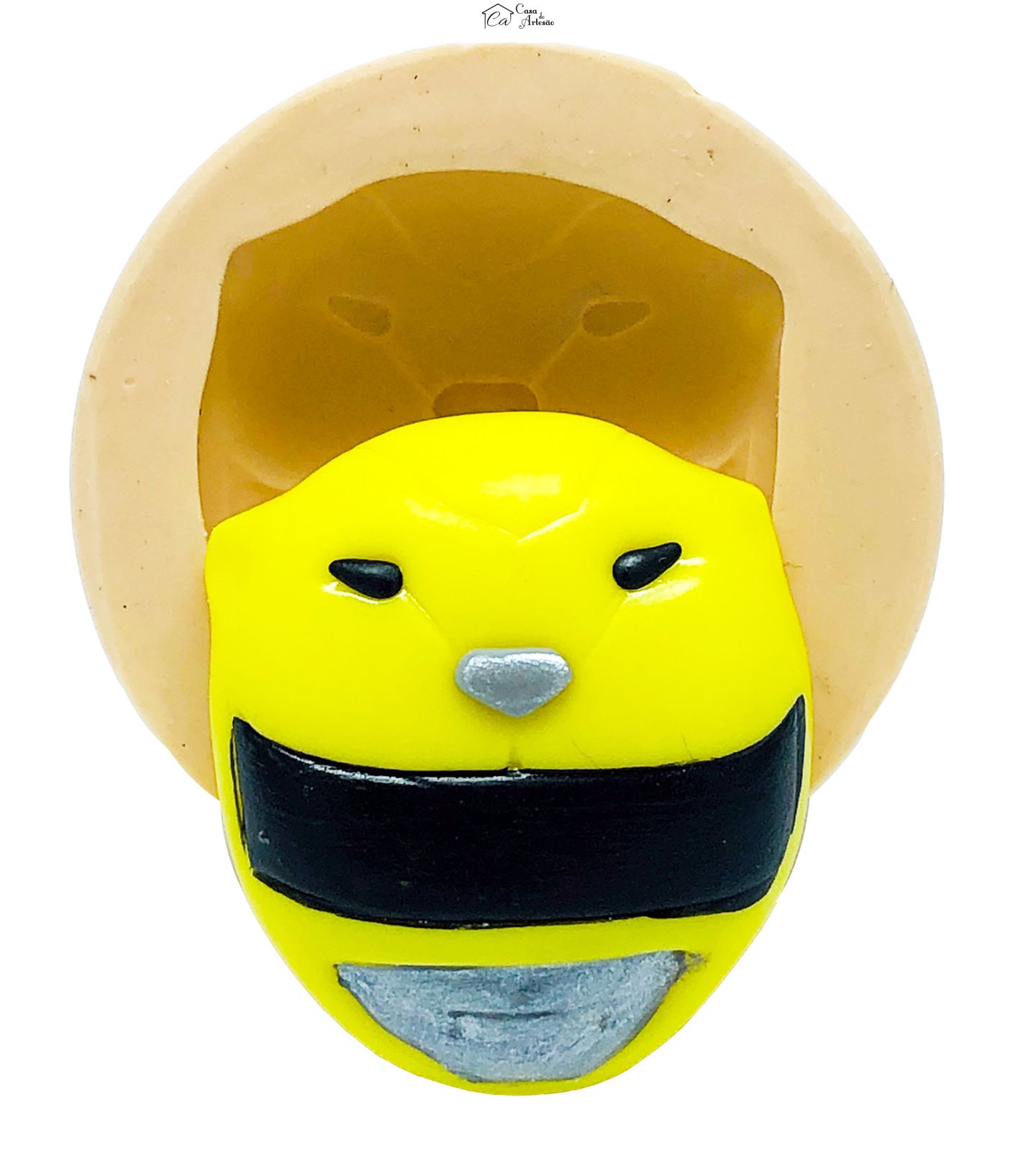 Molde de silicone - Power Ranger - Rosto Amarelo - Grande - P781