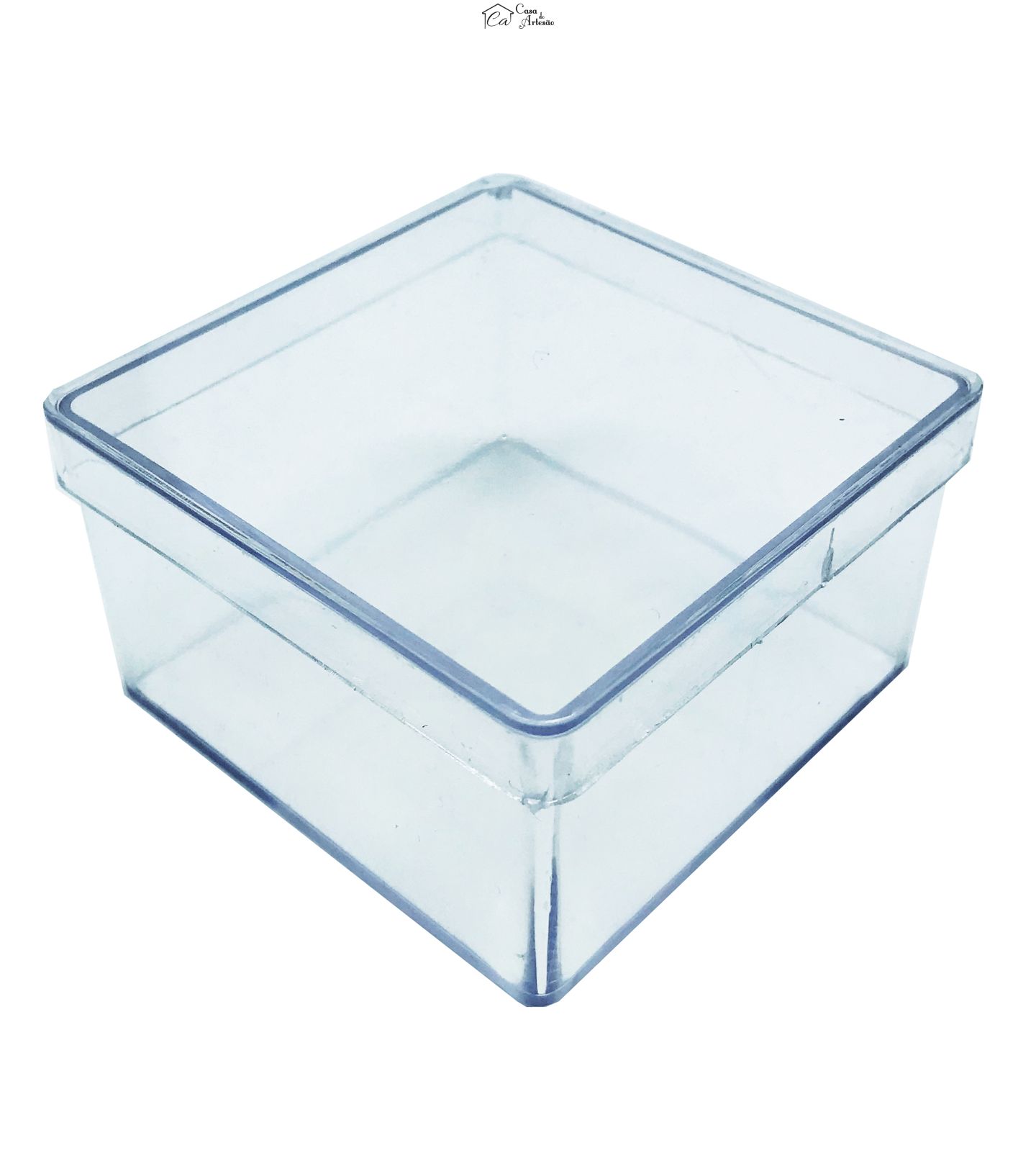 Caixa Acrilica c/ Tampa - 7 X 7 X 4 cm - Tampa Sobreposta