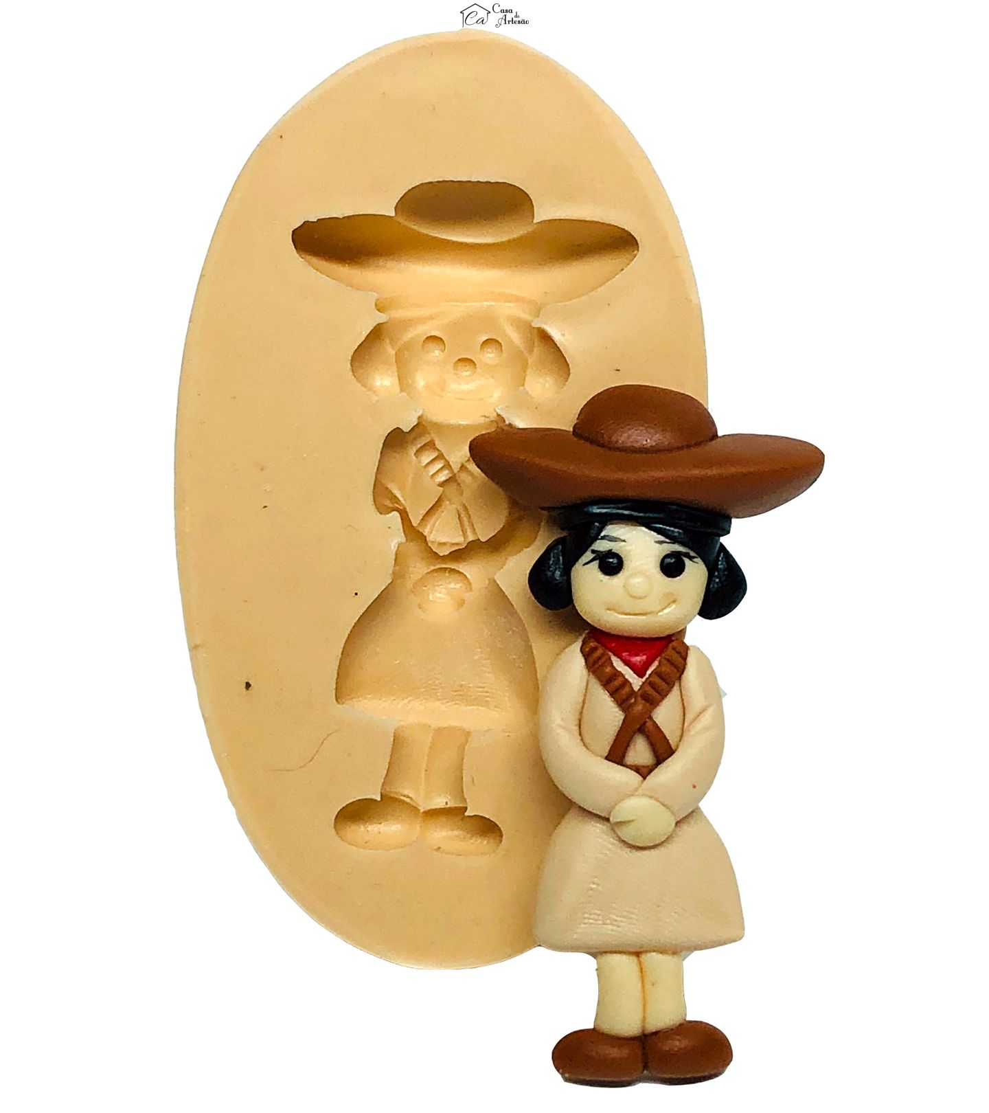 Molde de silicone - Tradições Nordestinas - Cangaceira - Grande - P676