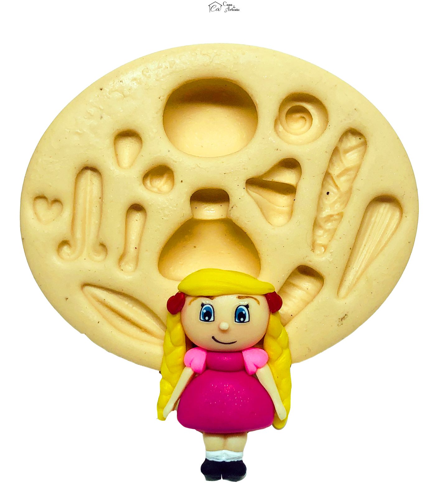 Molde de silicone - Boneca Diversos Cabelos - P684