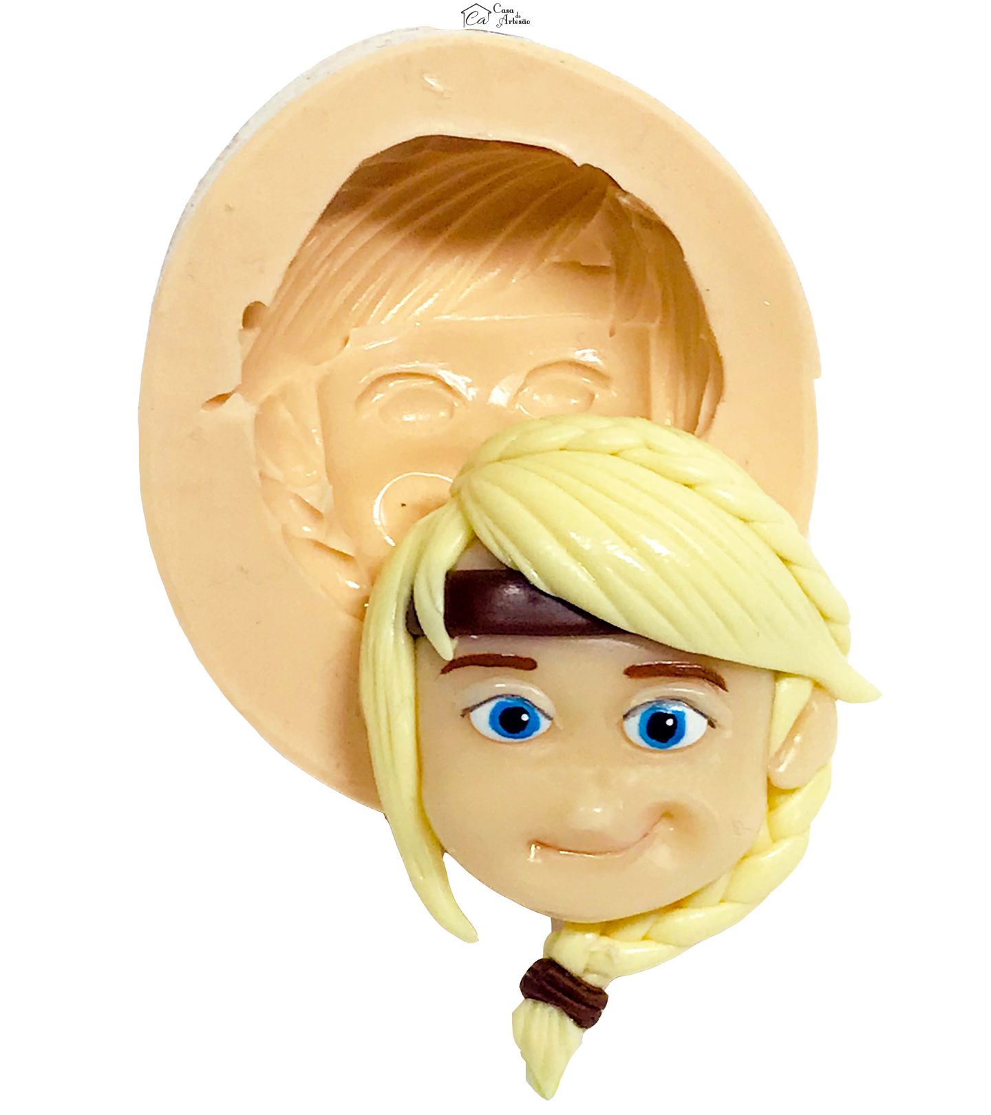 Molde de silicone - Como Treinar seu Dragão - Rosto Astrid - Grande -  P588