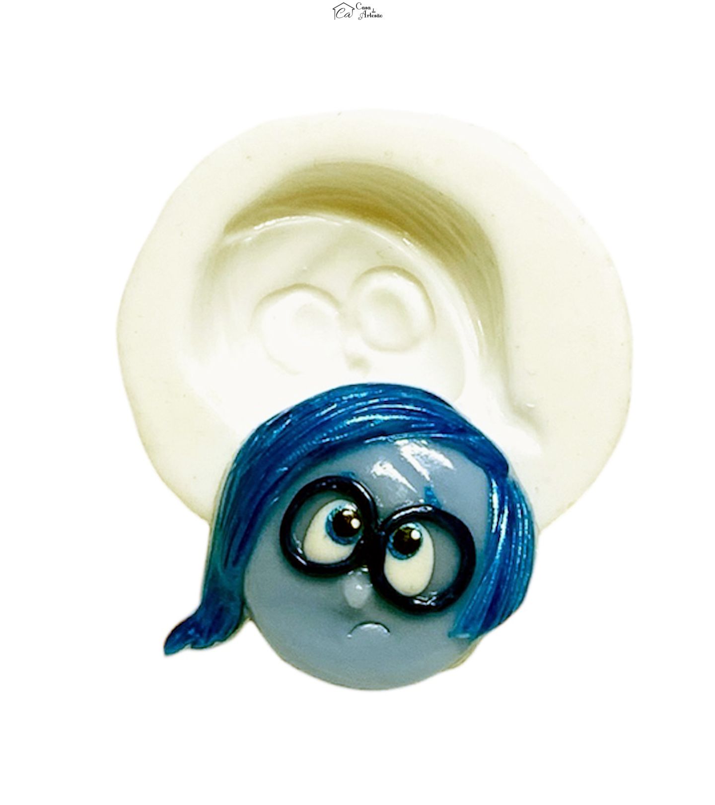 Molde de silicone - Divertida Mente - Rosto Tristeza - Pequeno - P1243