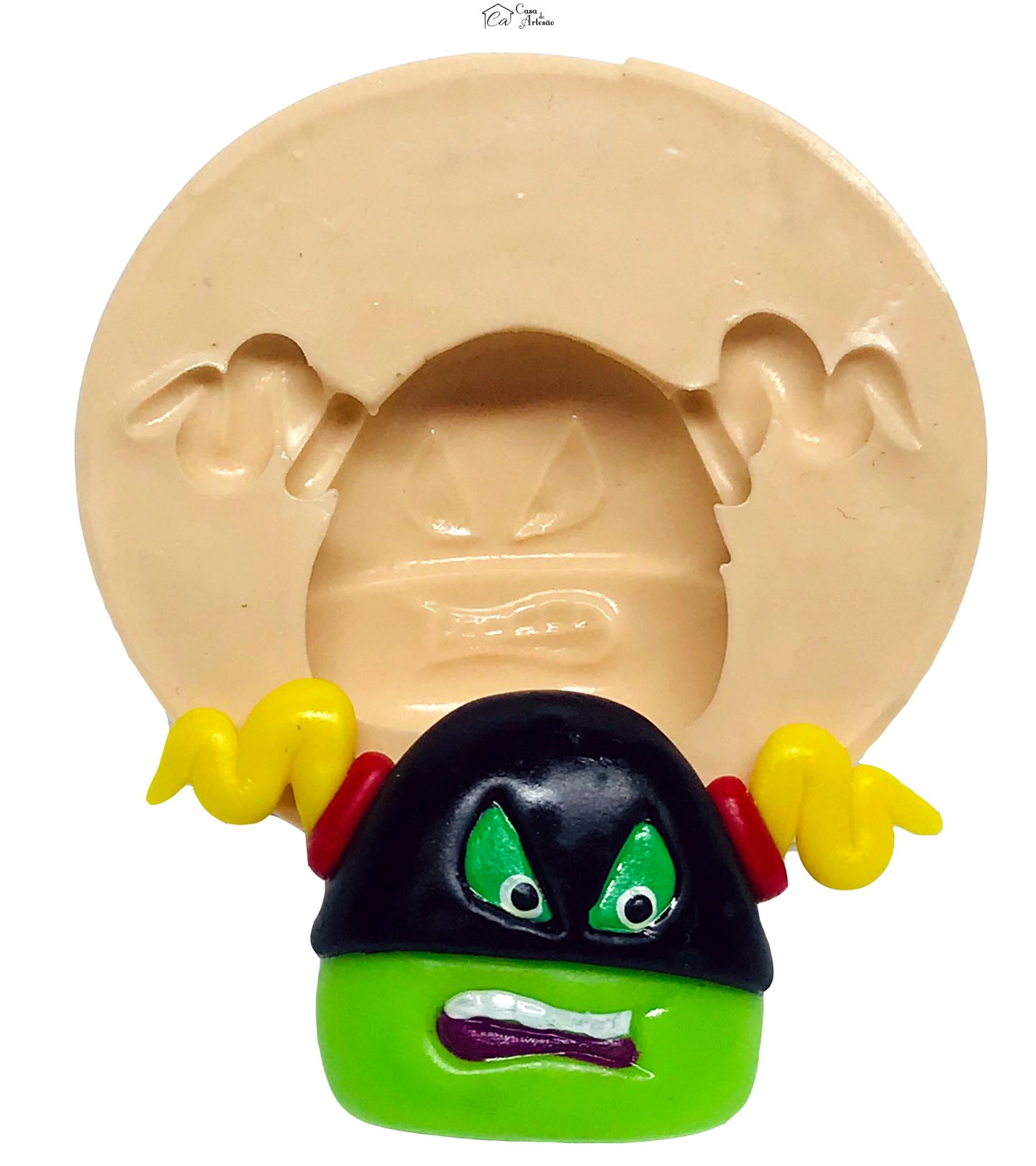 Molde de silicone - O Fantástico Mundo de Bobby - Rosto Capitão Squash - Medio - P610