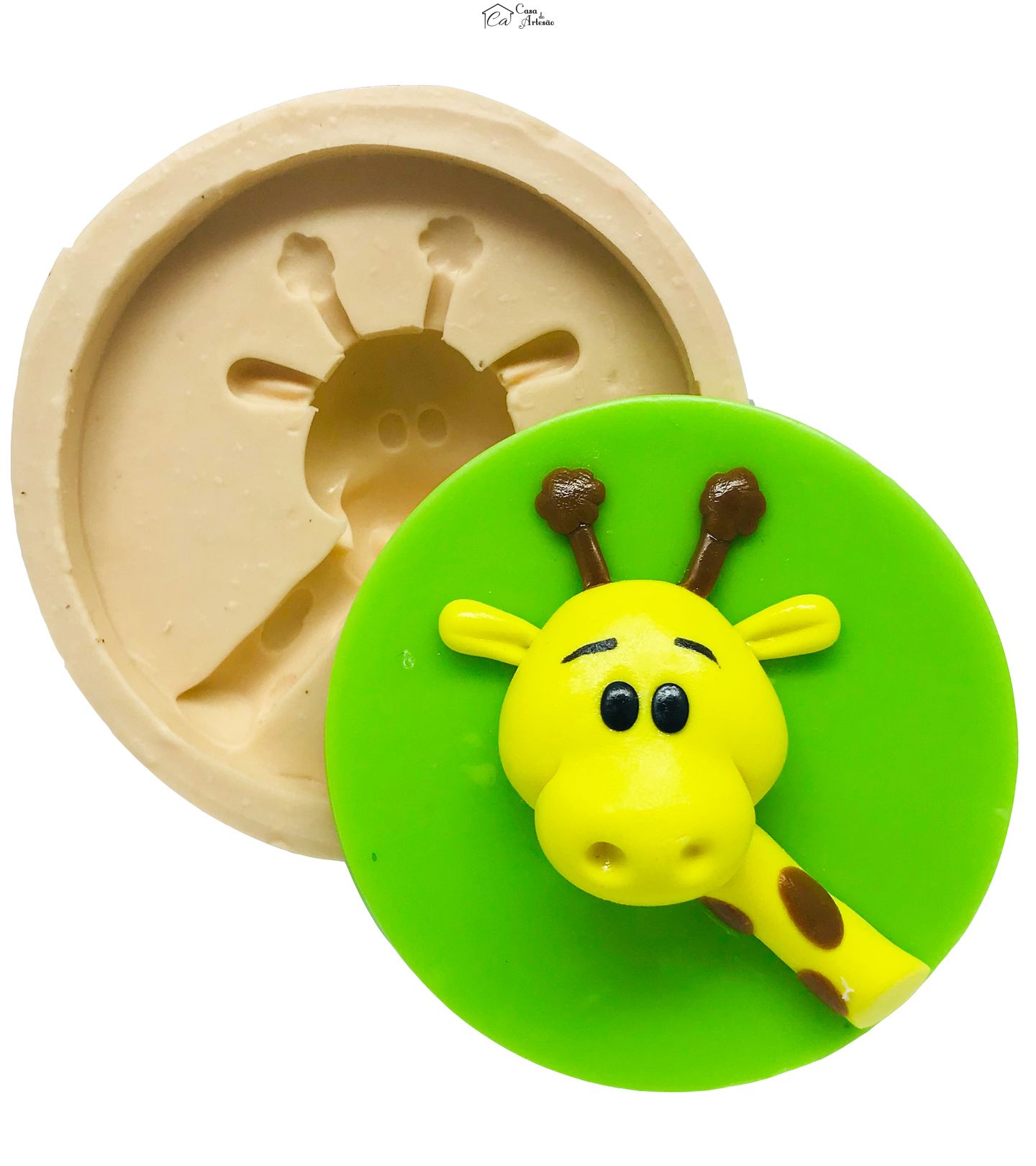Molde de silicone - Galinha Pintadinha com Base - Girafa - Grande - P498