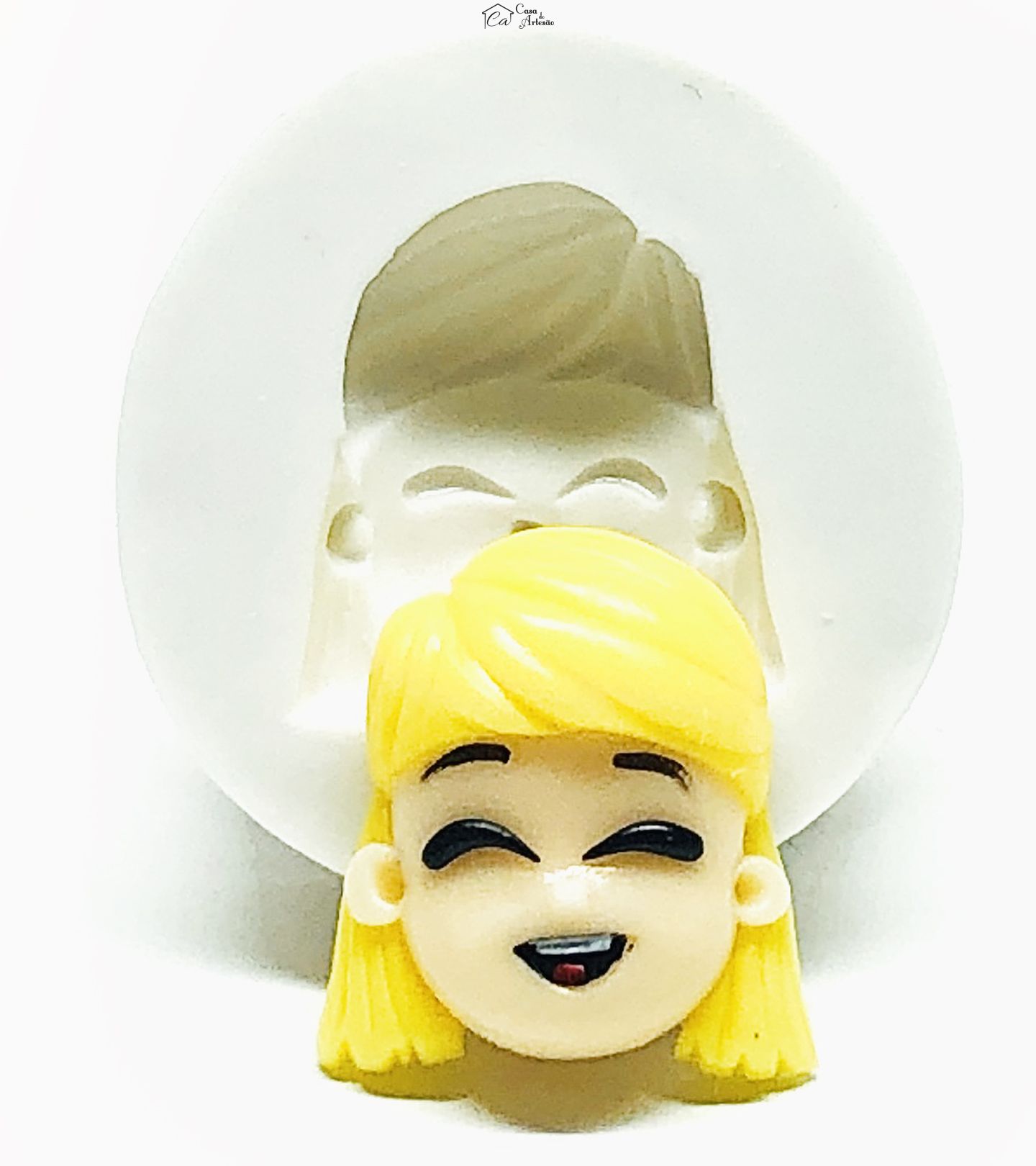 Molde de silicone - Os Aventureiros - Rosto Aventureira Rosa - Medio - P962