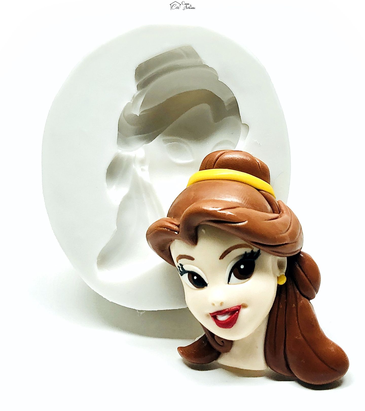 Molde de silicone - A Bela e a Fera - Rosto Bela - Grande - P992