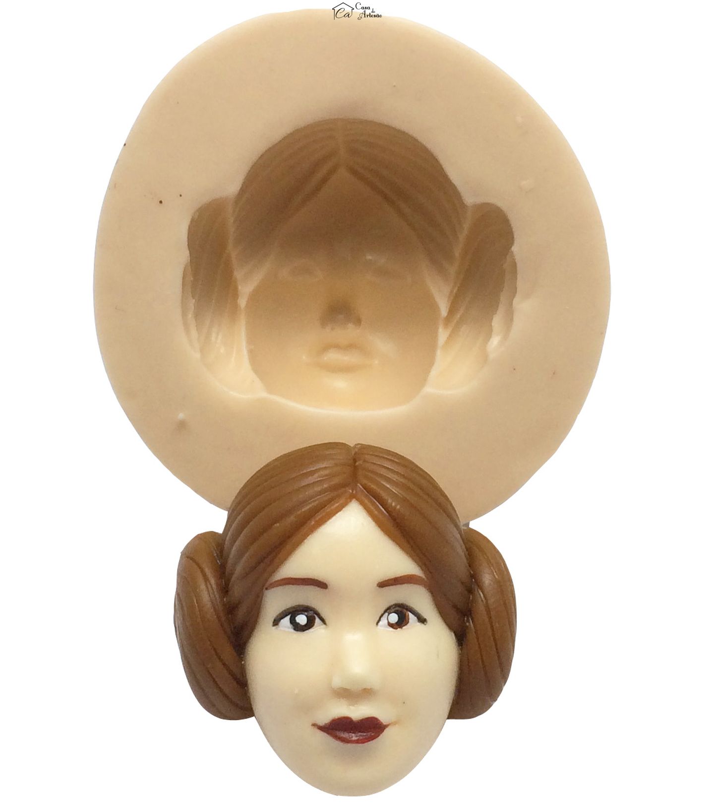 Molde de silicone - Guerra na Estrelas - Rosto Princesa Leia - P239