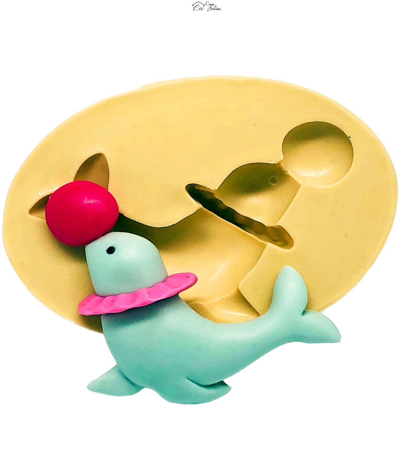 Molde de silicone - Circo Rosa - Foca - Grande - P832