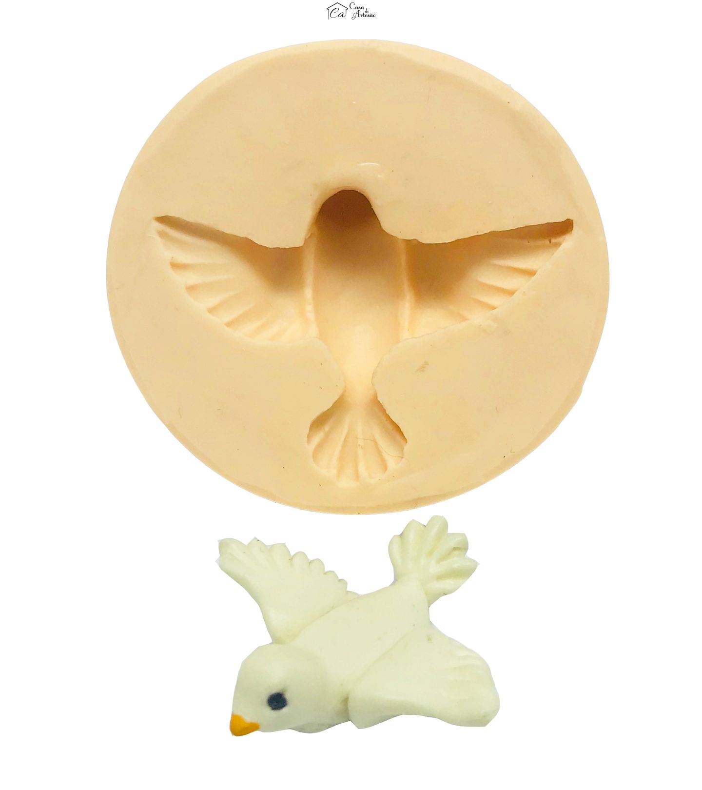 Molde de silicone - Pombo com Asas Abertas