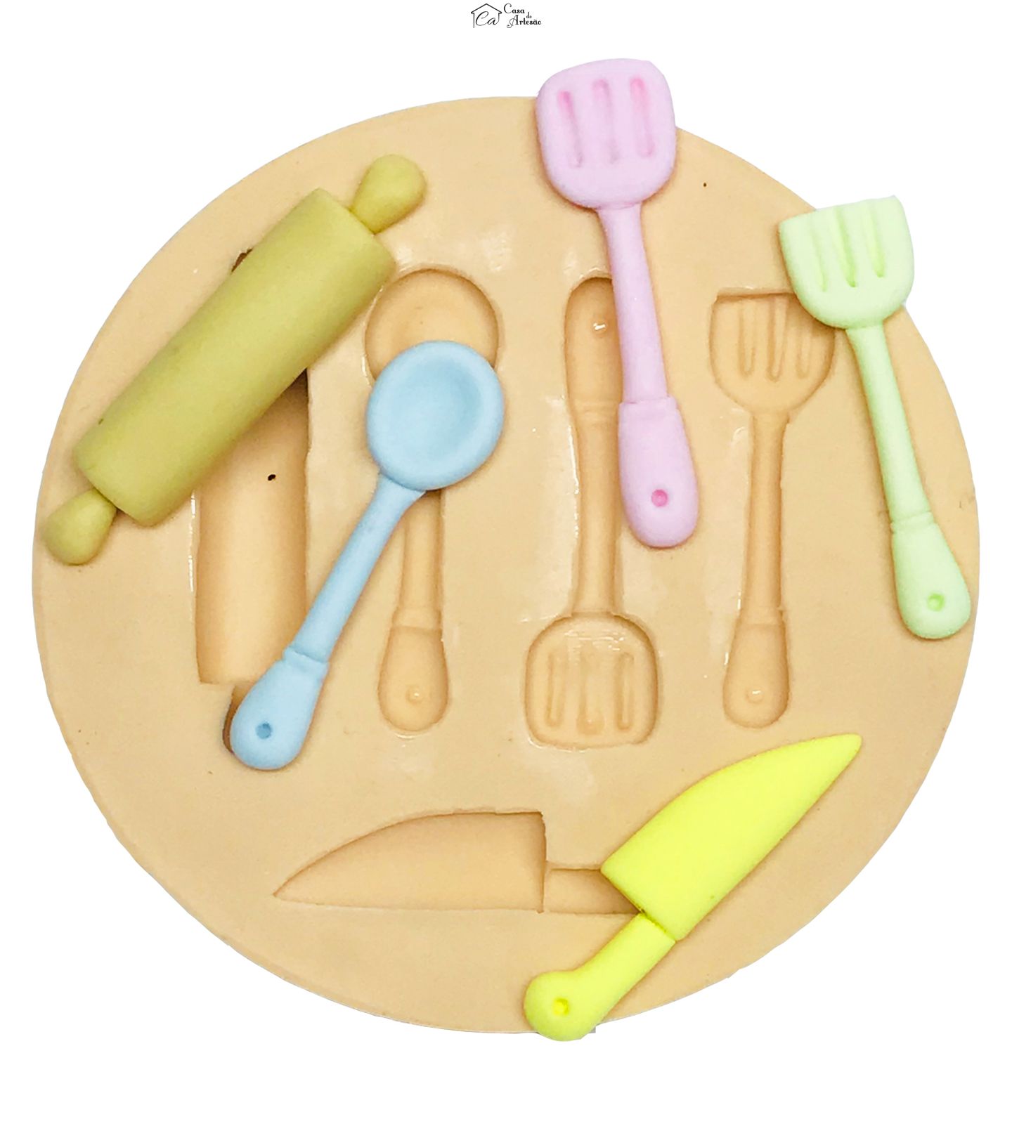 Molde de silicone - Utensilios de Cozinha - Colheres, Faca, Rolo - Medio - P556