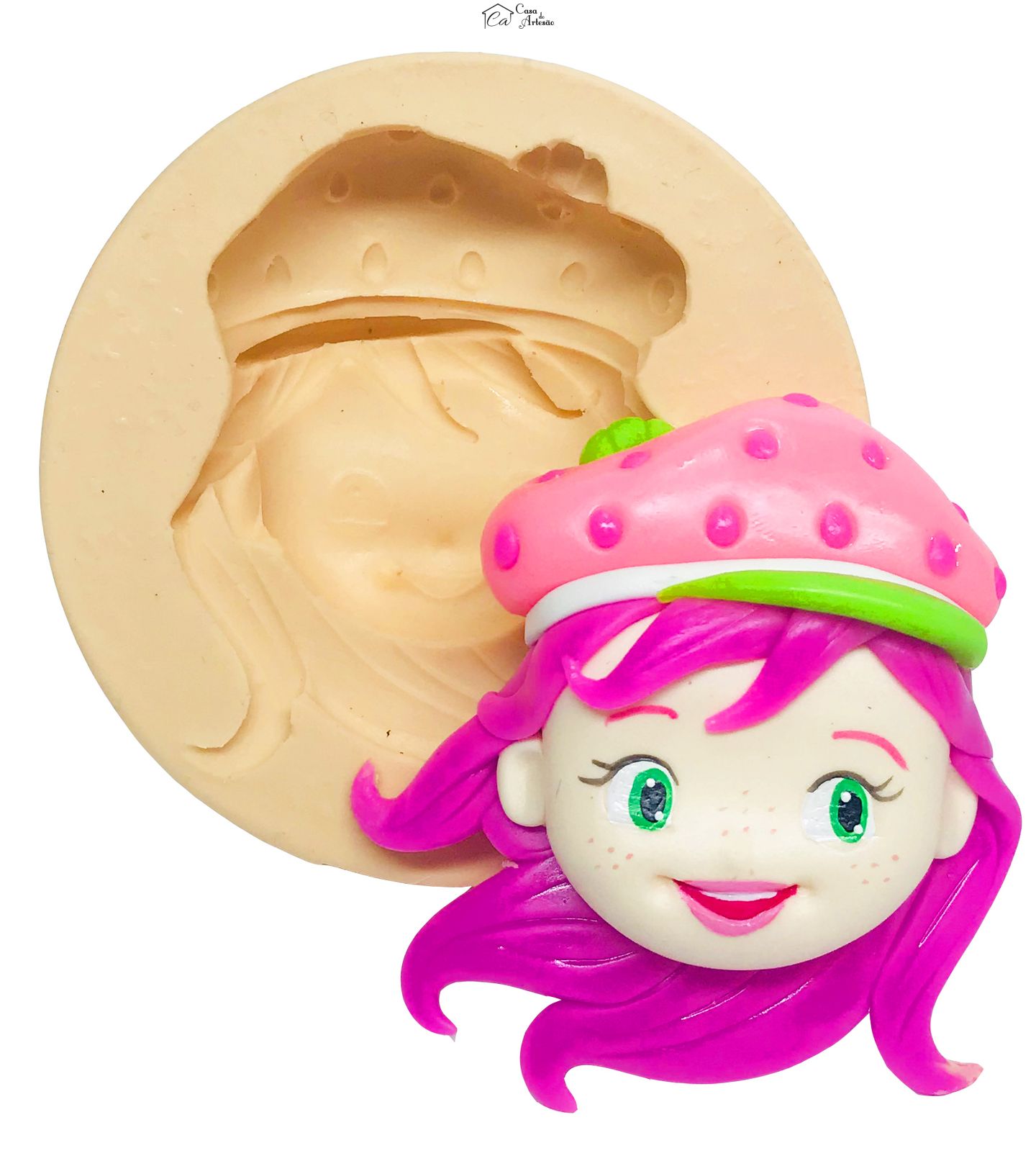 Molde de silicone - Moranguinho - Rosto Moranguinho - Grande - P518