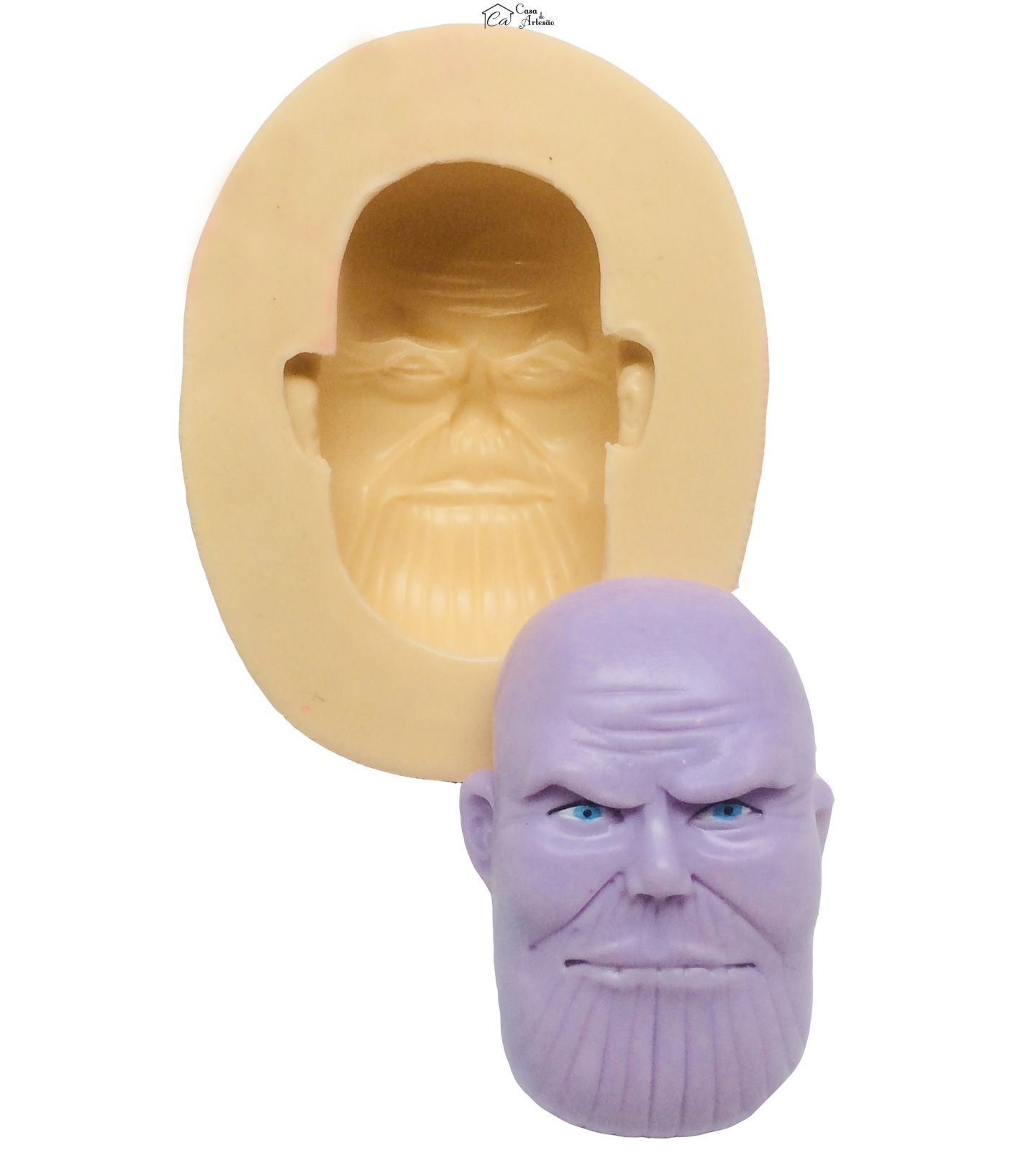Molde de silicone - Os Vingadores - Rosto Thanos - Medio - P393