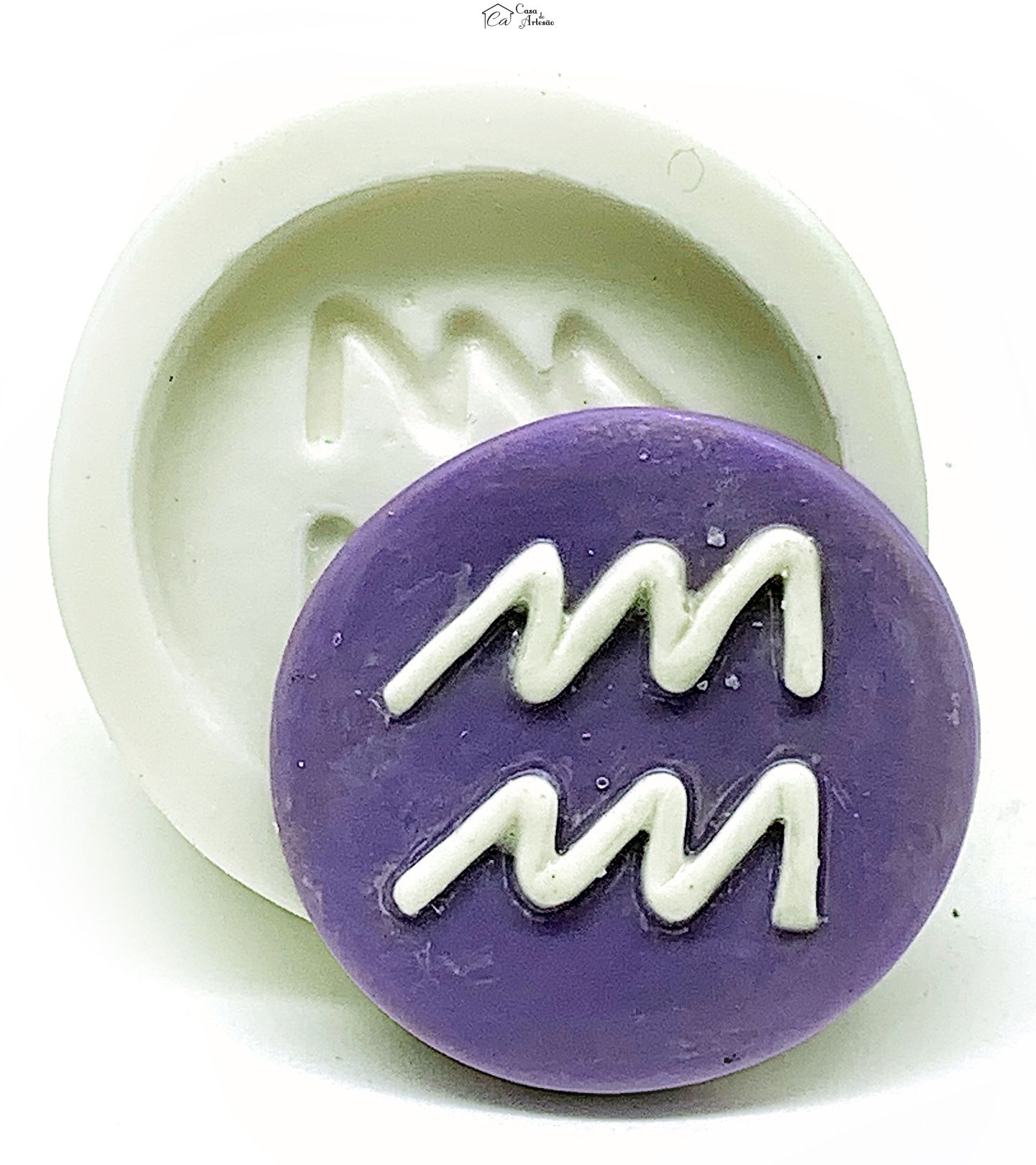 Molde de silicone - Horoscopo - Simbolo - Aquario - Medio - P1139