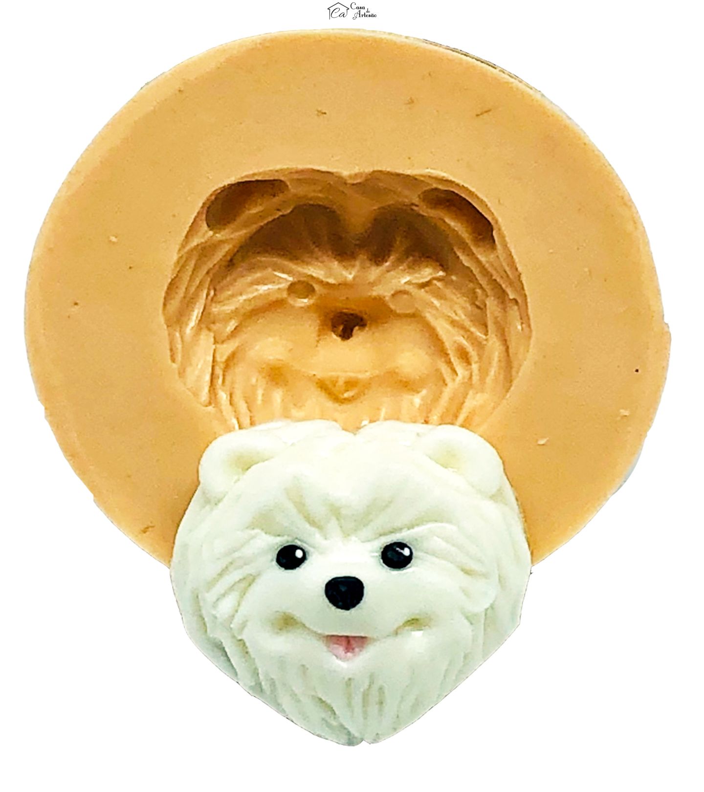 Molde de silicone - Cachorro - Rosto Spitz Alemao - Pequeno - P841