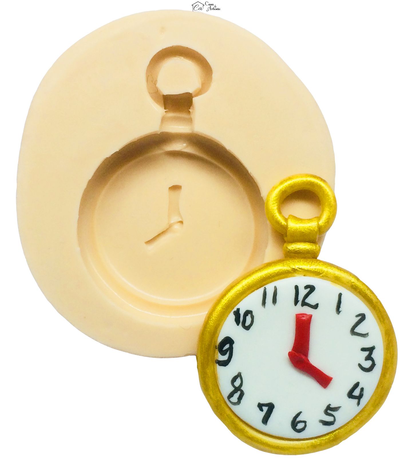 Molde de silicone - Alice no País das Maravilhas - Relogio de Bolso Pequeno - P270