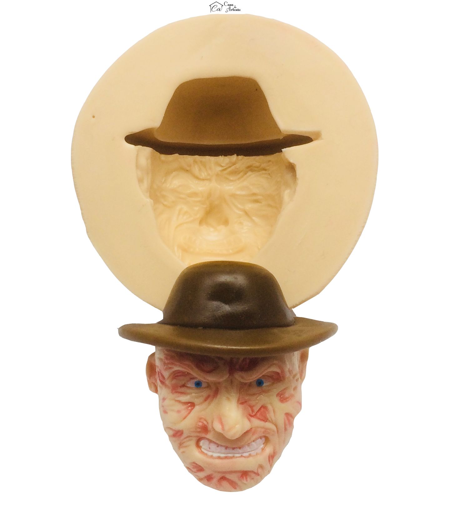 Molde de silicone - A Hora do Pesadelo - Rosto Freddy Krueger - Medio - P398